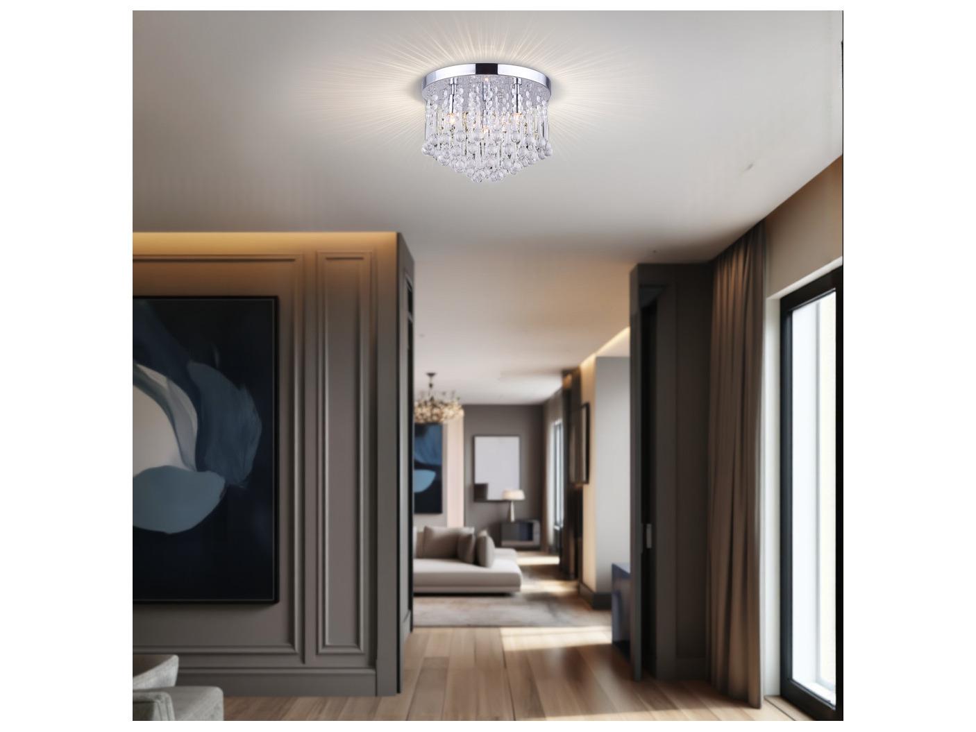 Canarm Daya 3 -light Chrome Crystal Round Flush Mount