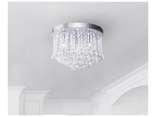 Canarm Daya 3 -light Chrome Crystal Round Flush Mount
