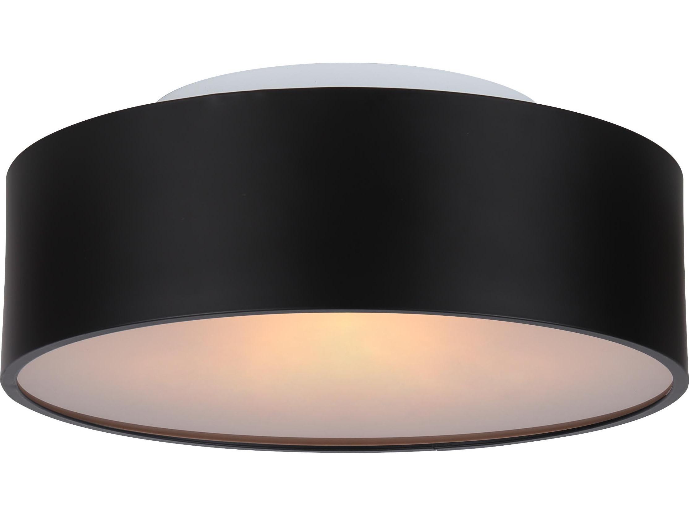 Canarm Dexter 2 -light Black Drum Flush Mount