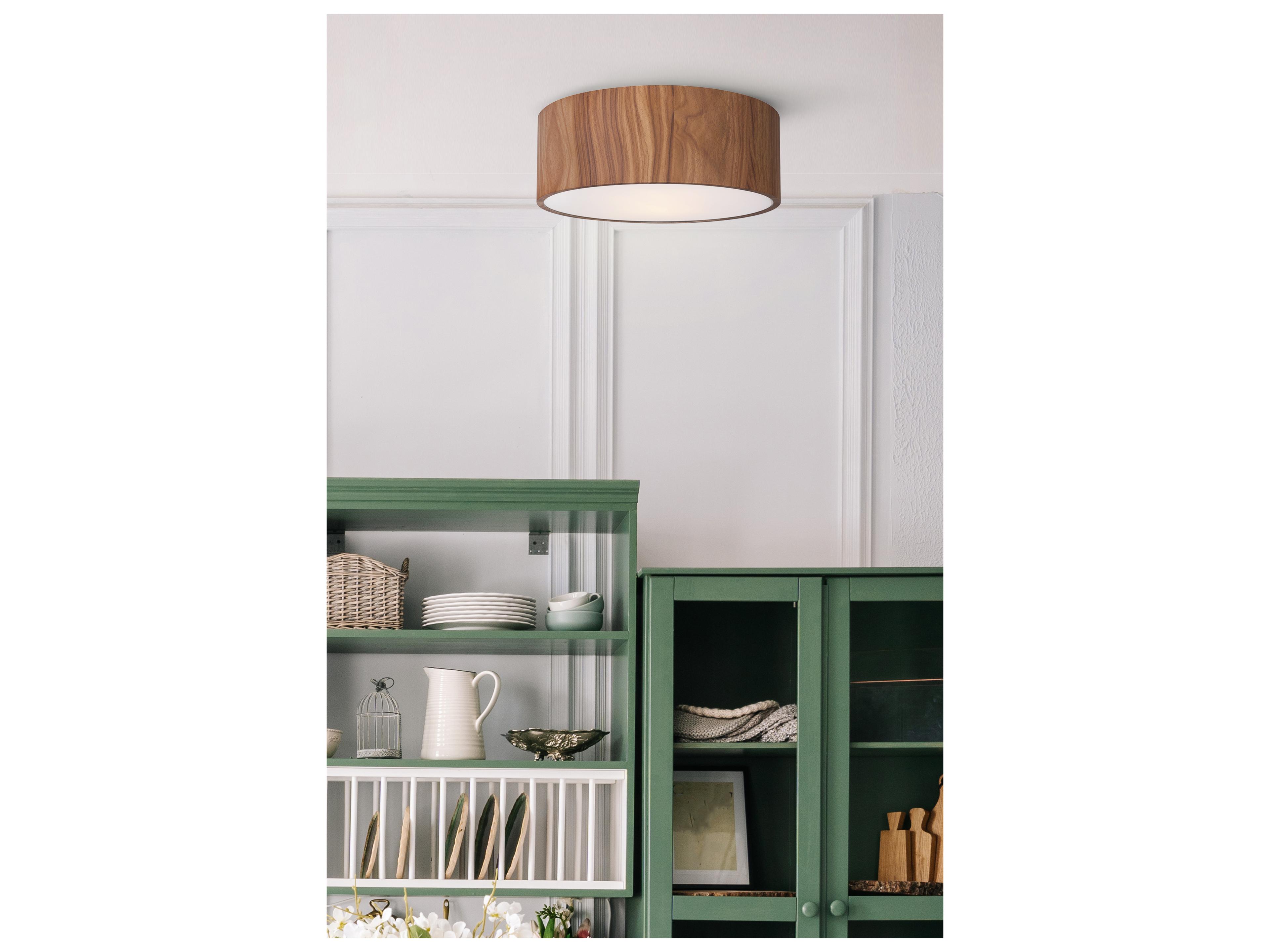 Canarm Dexter 2 -light Wood Drum Flush Mount