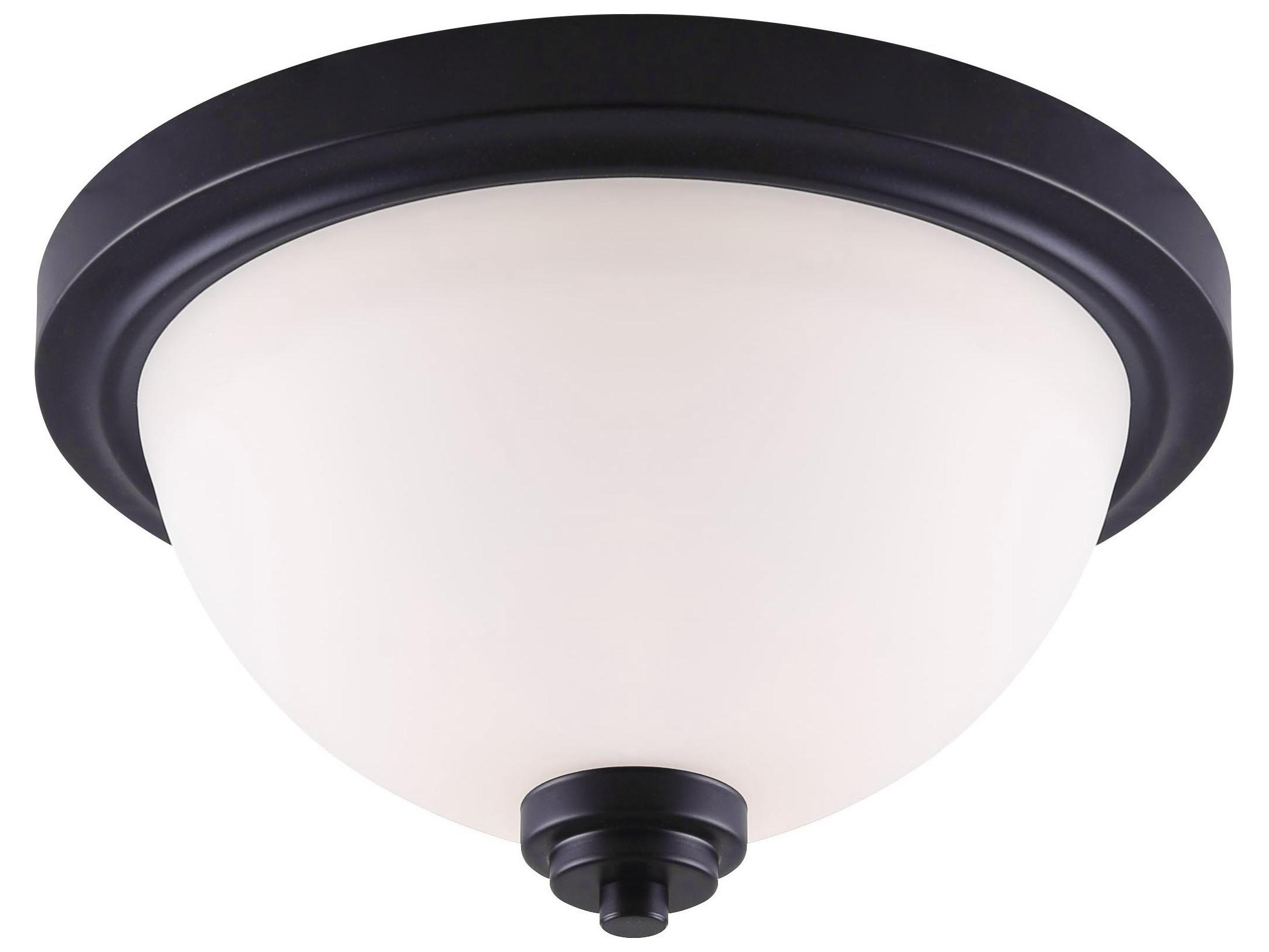 Canarm Portia 2 -light Black Dome Flush Mount
