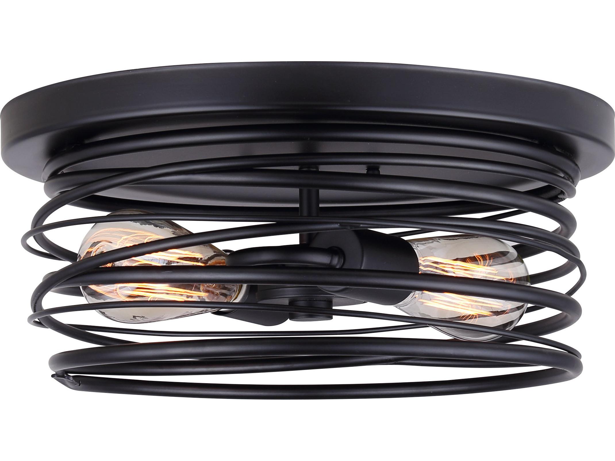 Canarm Ryland 2 -light Black Round Flush Mount