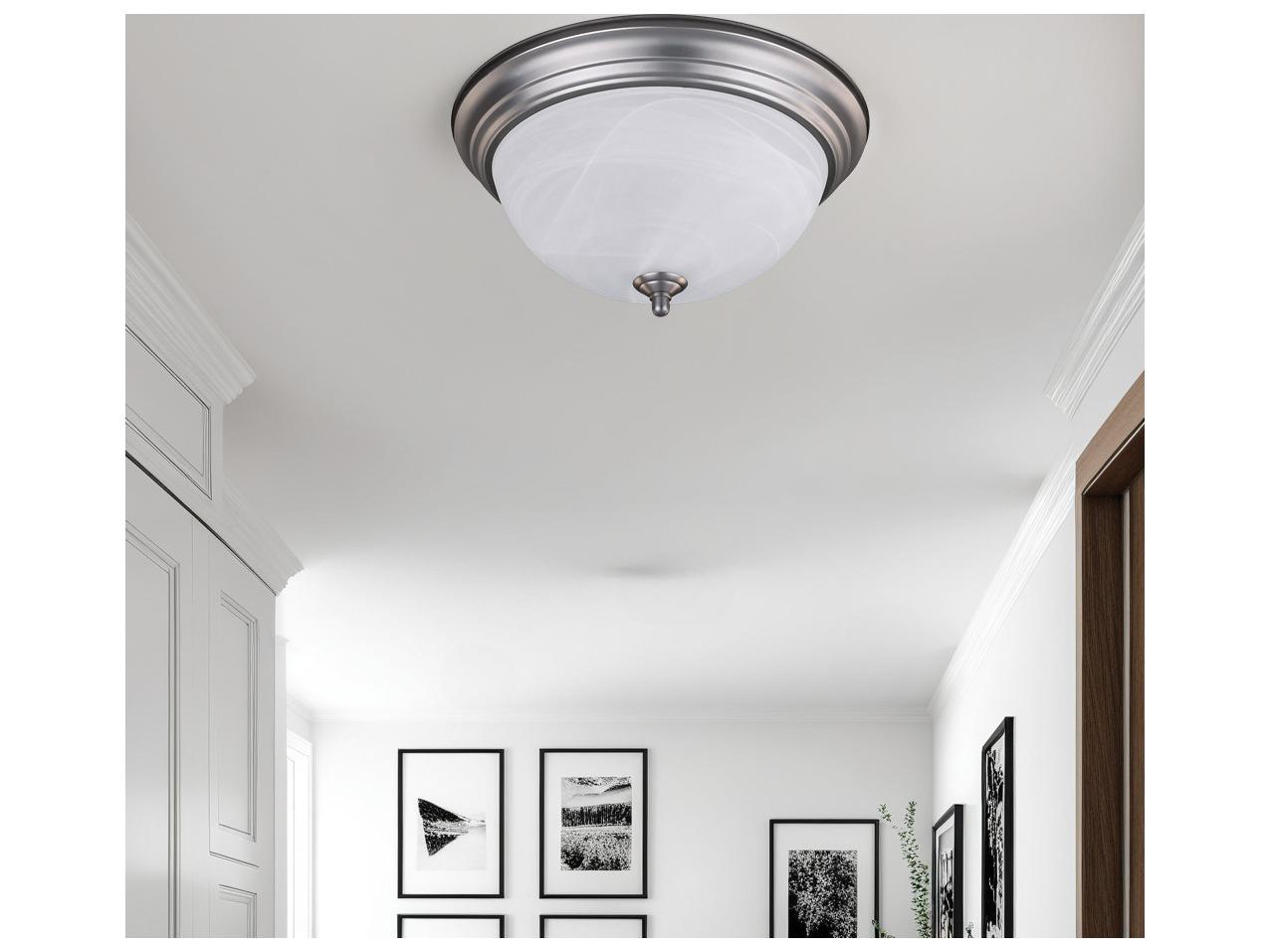 Canarm Fmount 3 -light Nickel Dome Flush Mount