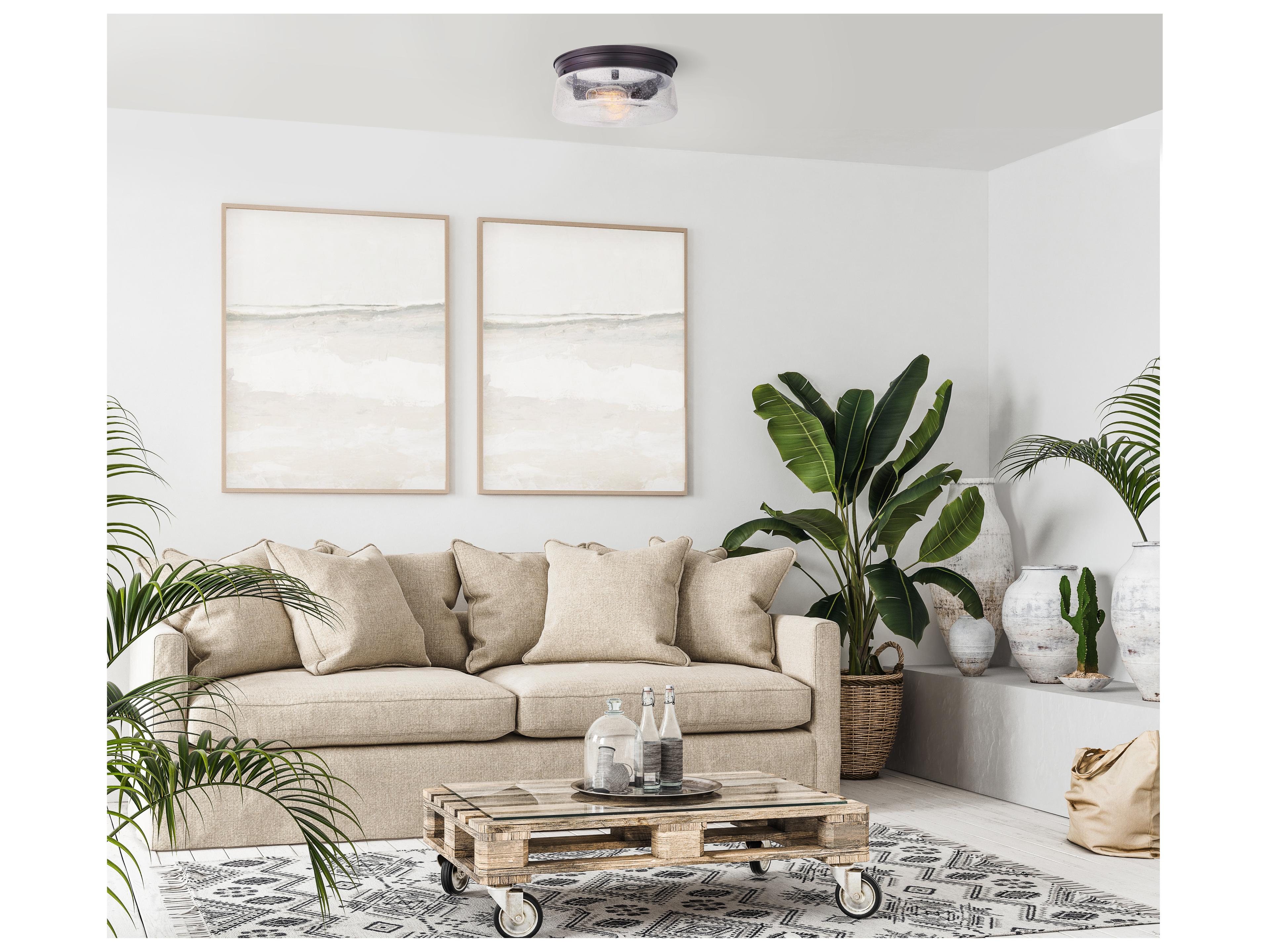 Canarm Mill 2 -light Bronze Drum Flush Mount