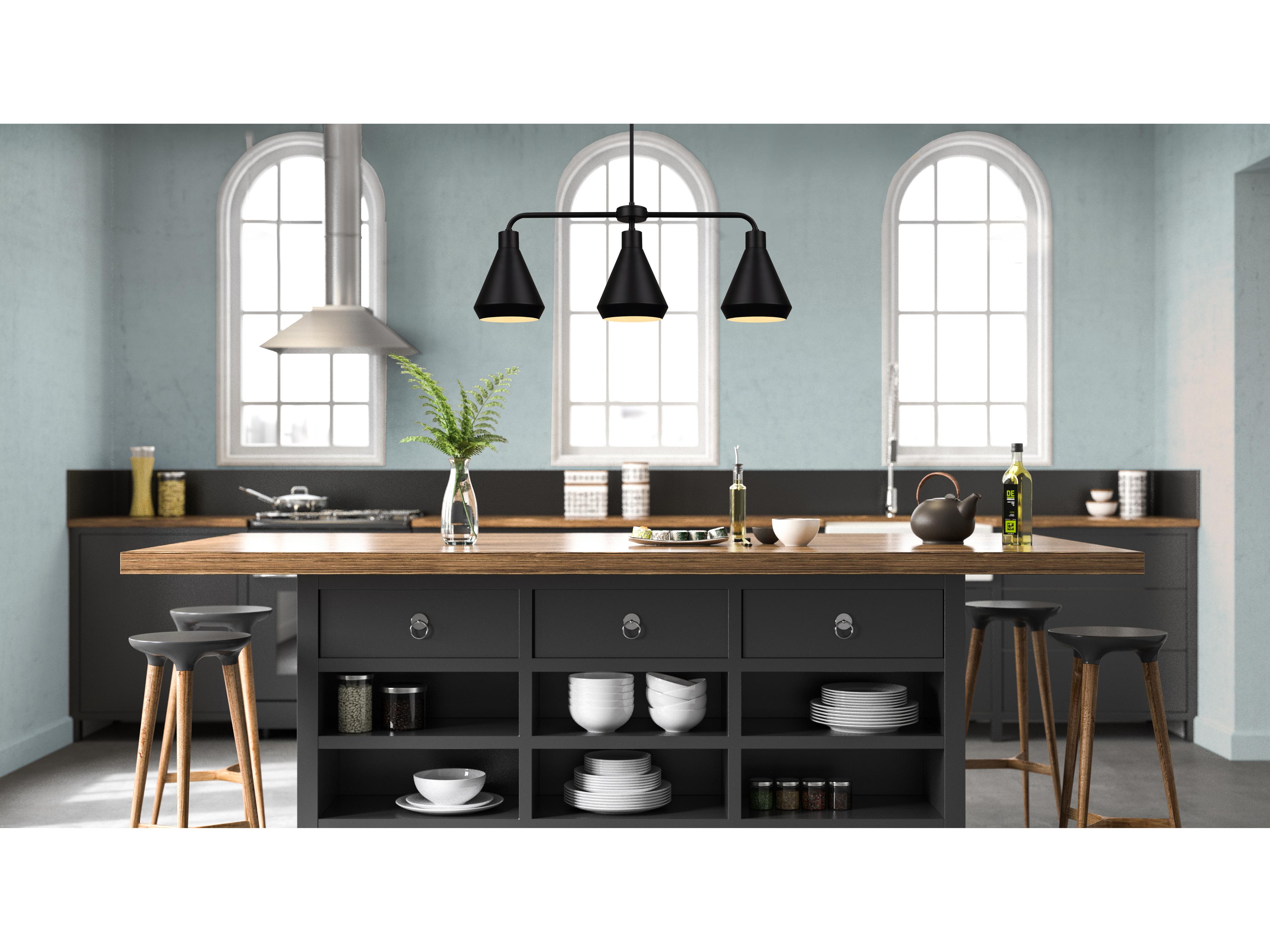 Canarm Byck 3 -light Black Chandelier