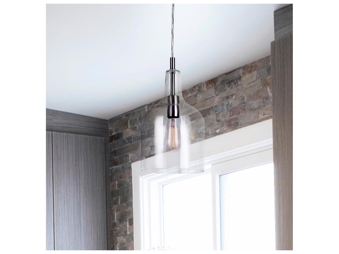Canarm Keeva 1 -light Nickel Bell Mini Pendant
