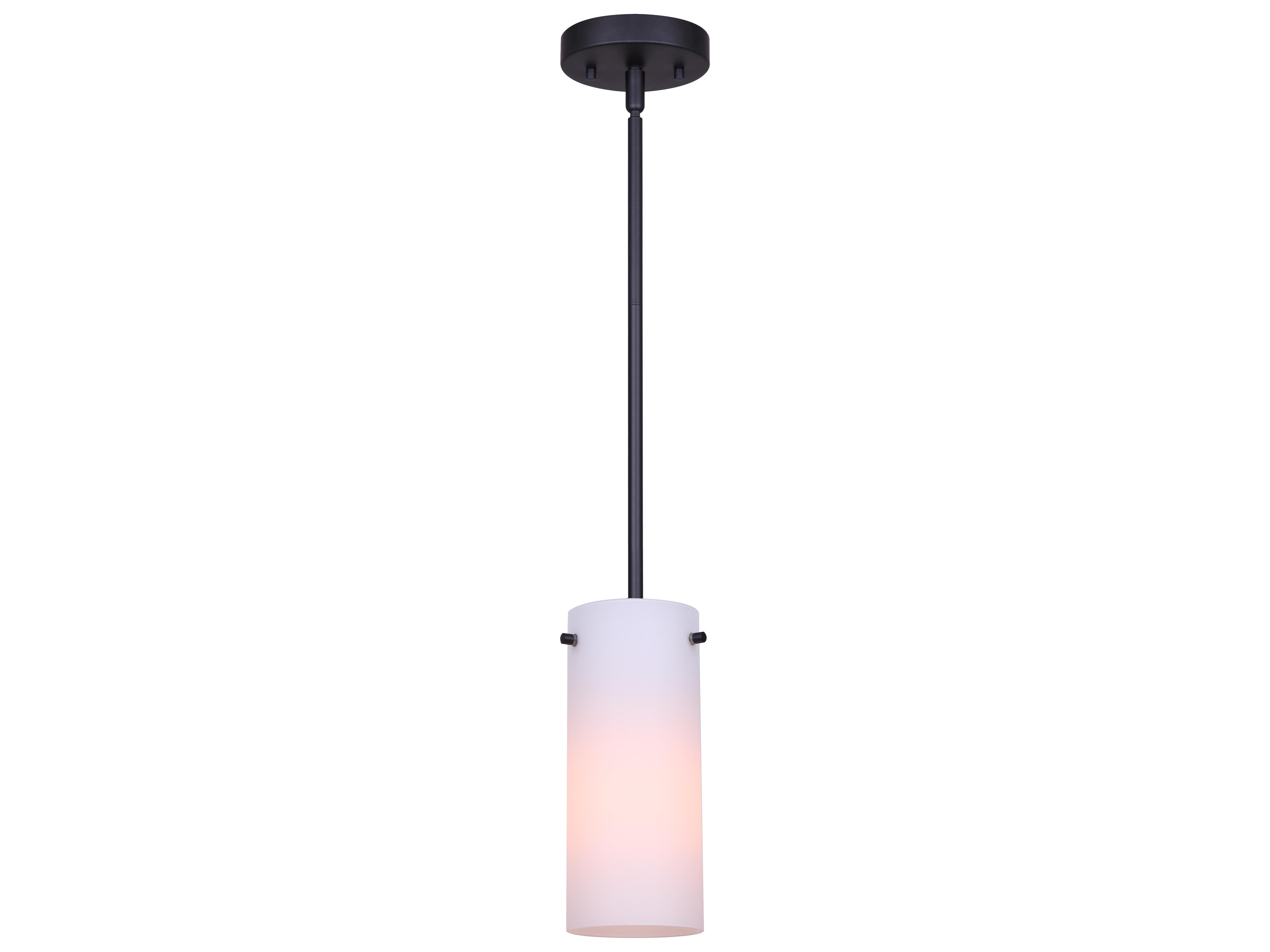 Canarm Lander 1 -light Black Cylinder Mini Pendant