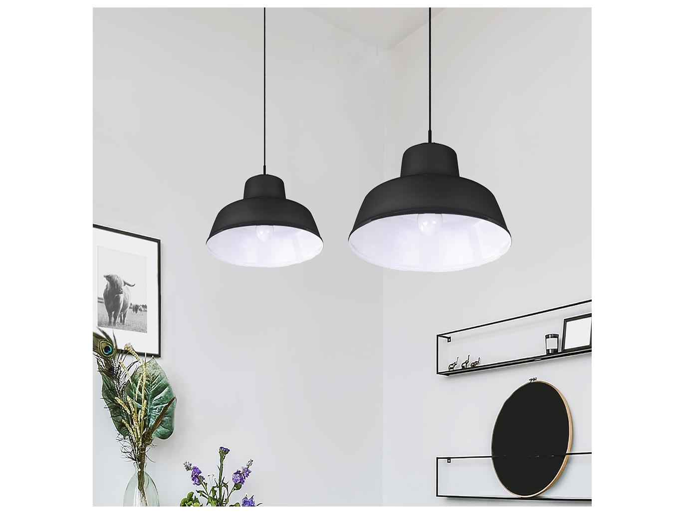 Canarm Levi 1 -light Black Bowl Pendant
