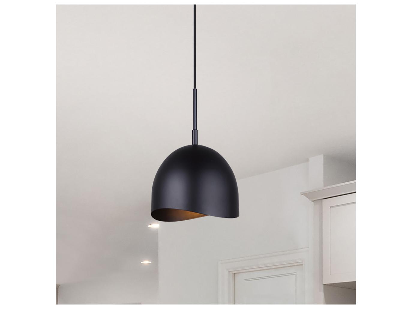 Canarm Henlee 1 -light Black Dome Mini Pendant