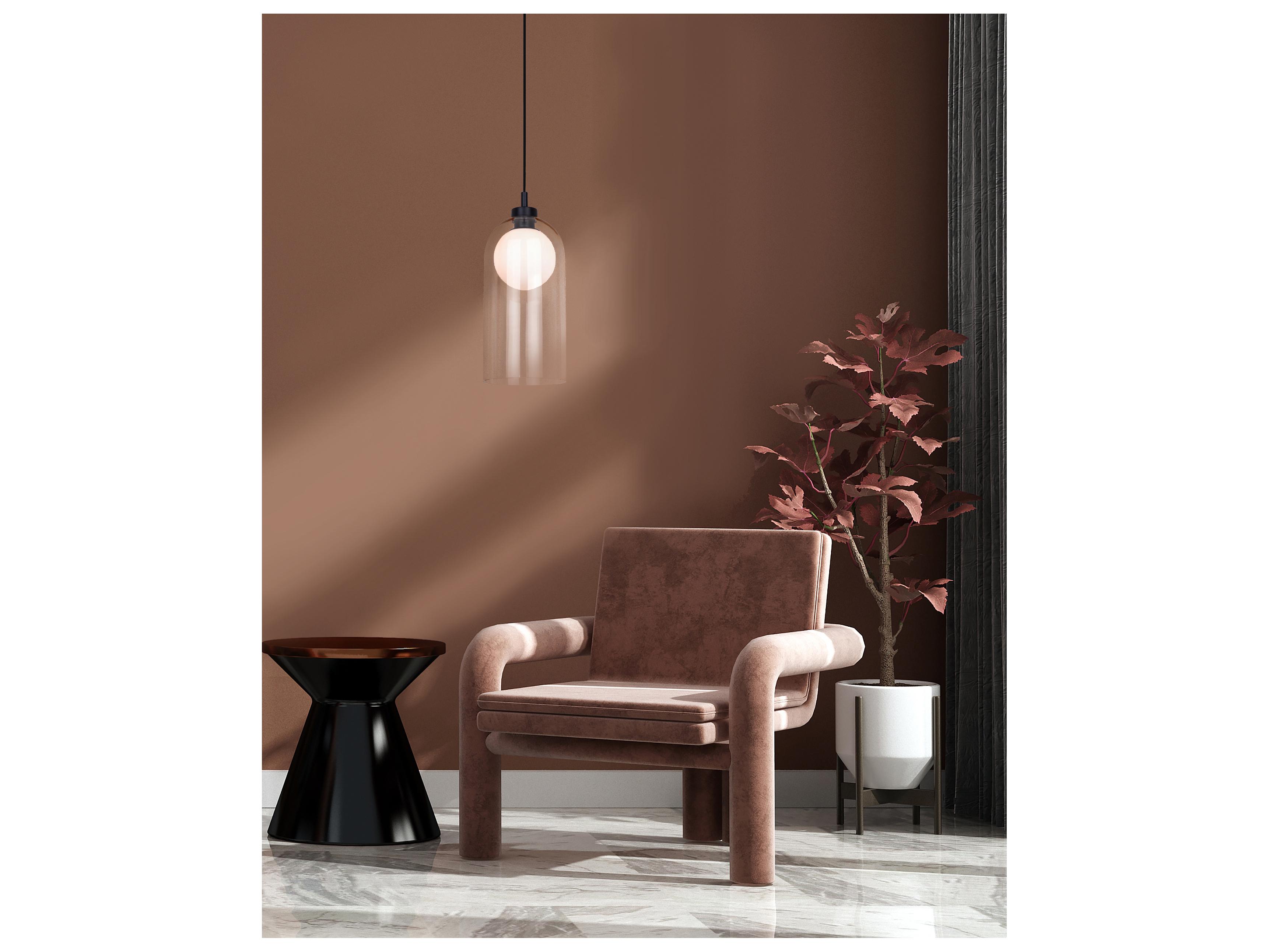 Canarm Pelia 1 -light Black Cylinder Mini Pendant