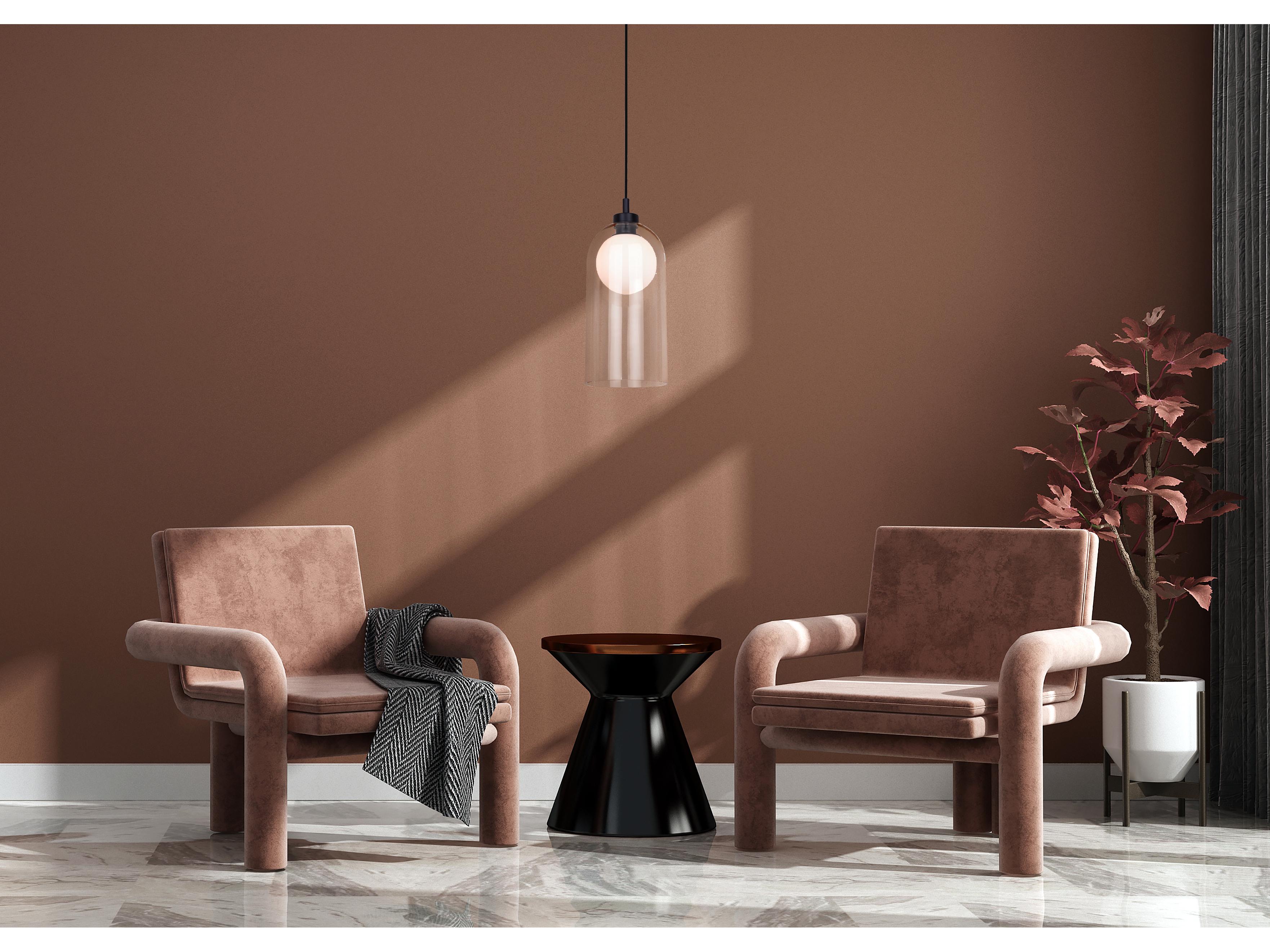 Canarm Pelia 1 -light Black Cylinder Mini Pendant