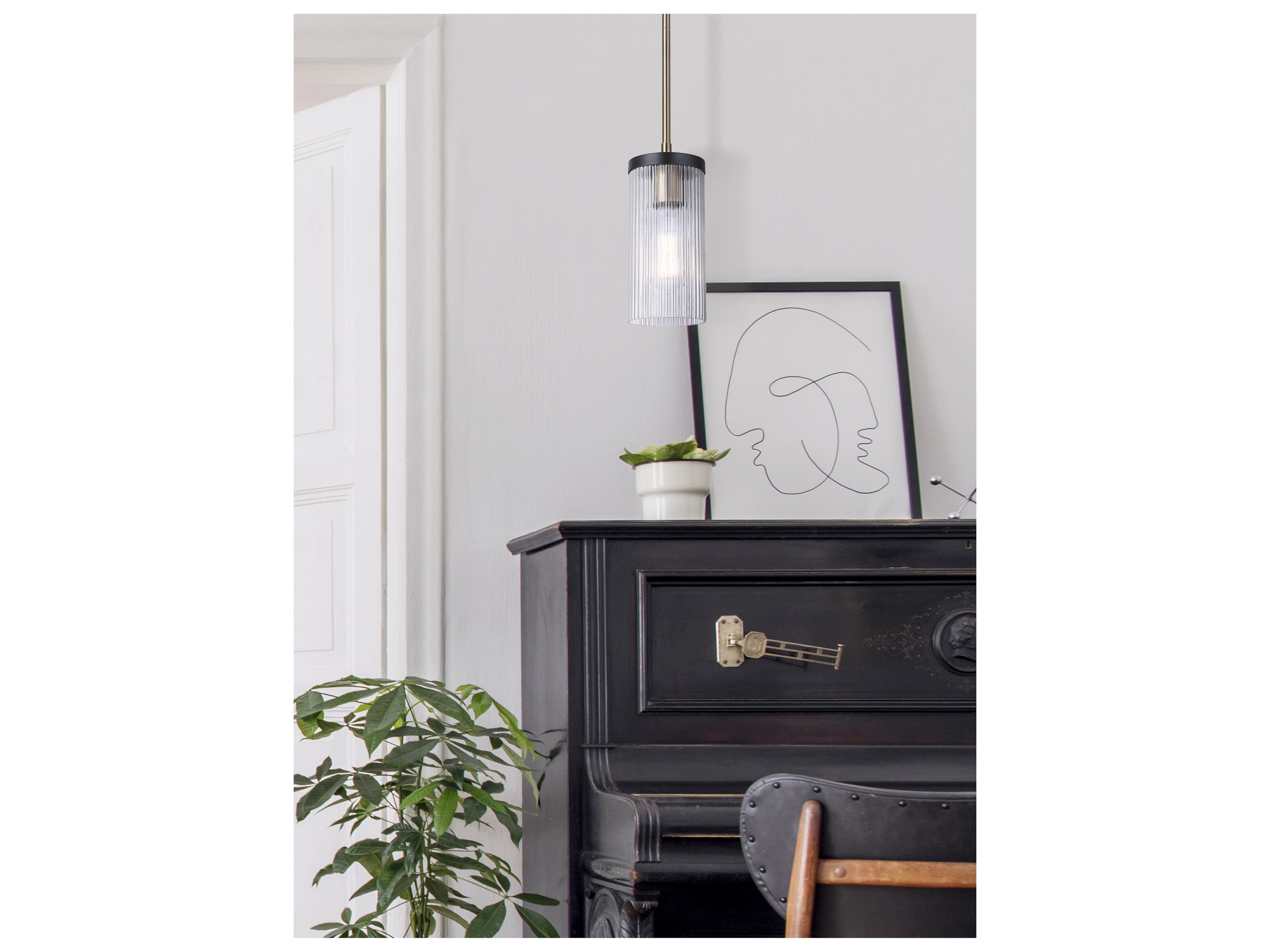 Canarm Jenner 1 -light Black Cylinder Mini Pendant