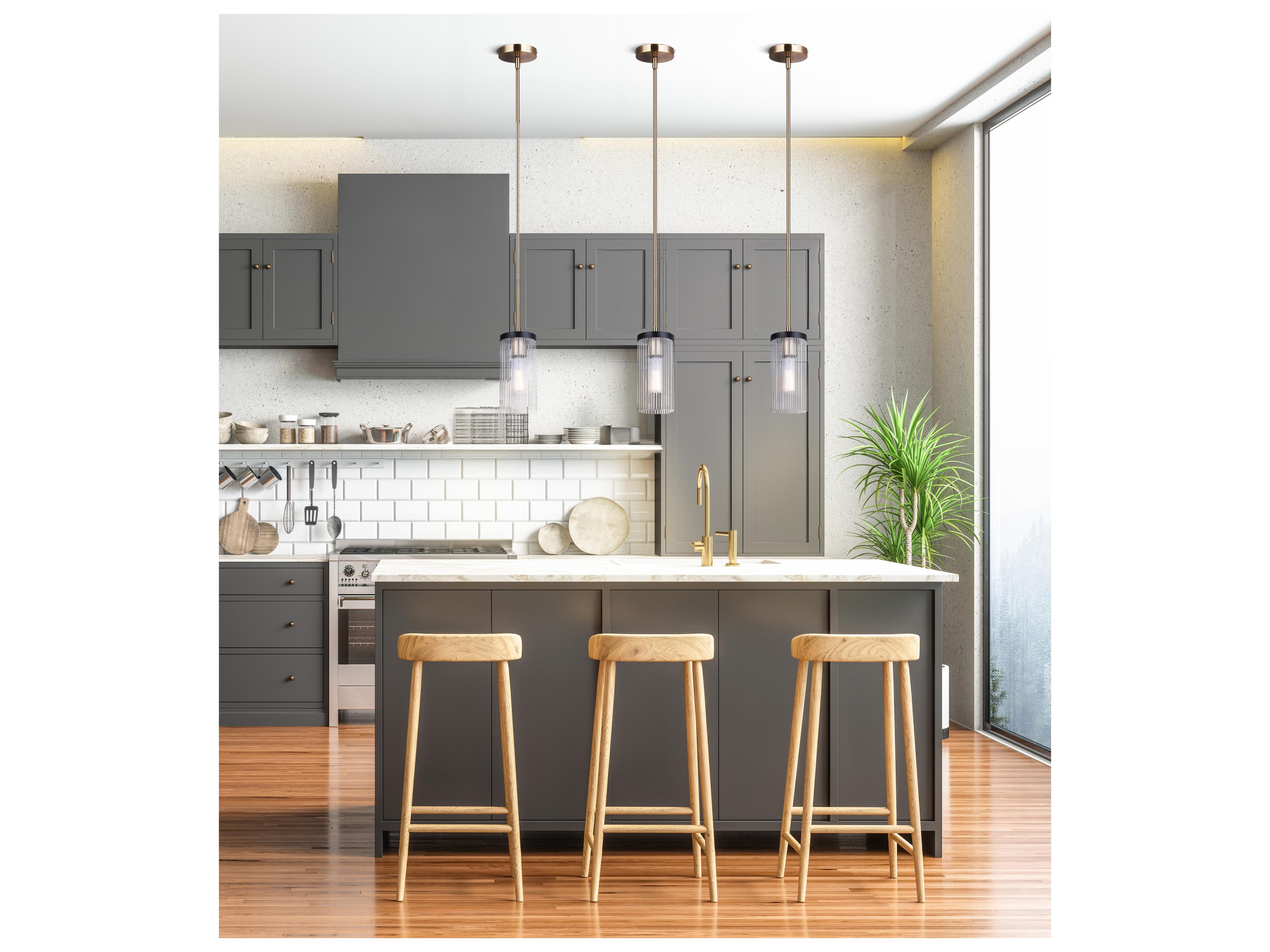 Canarm Jenner 1 -light Black Cylinder Mini Pendant