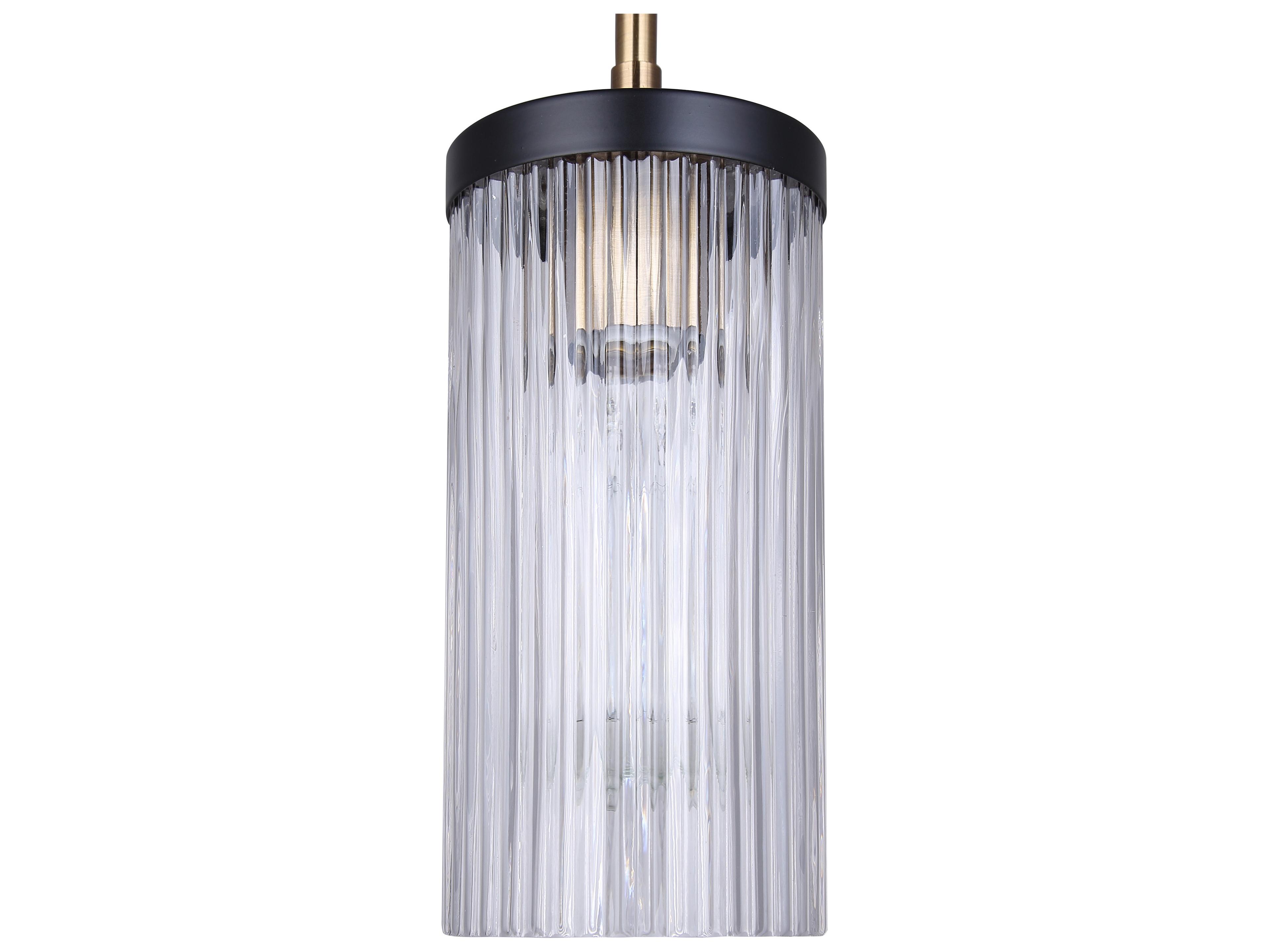 Canarm Jenner 1 -light Black Cylinder Mini Pendant