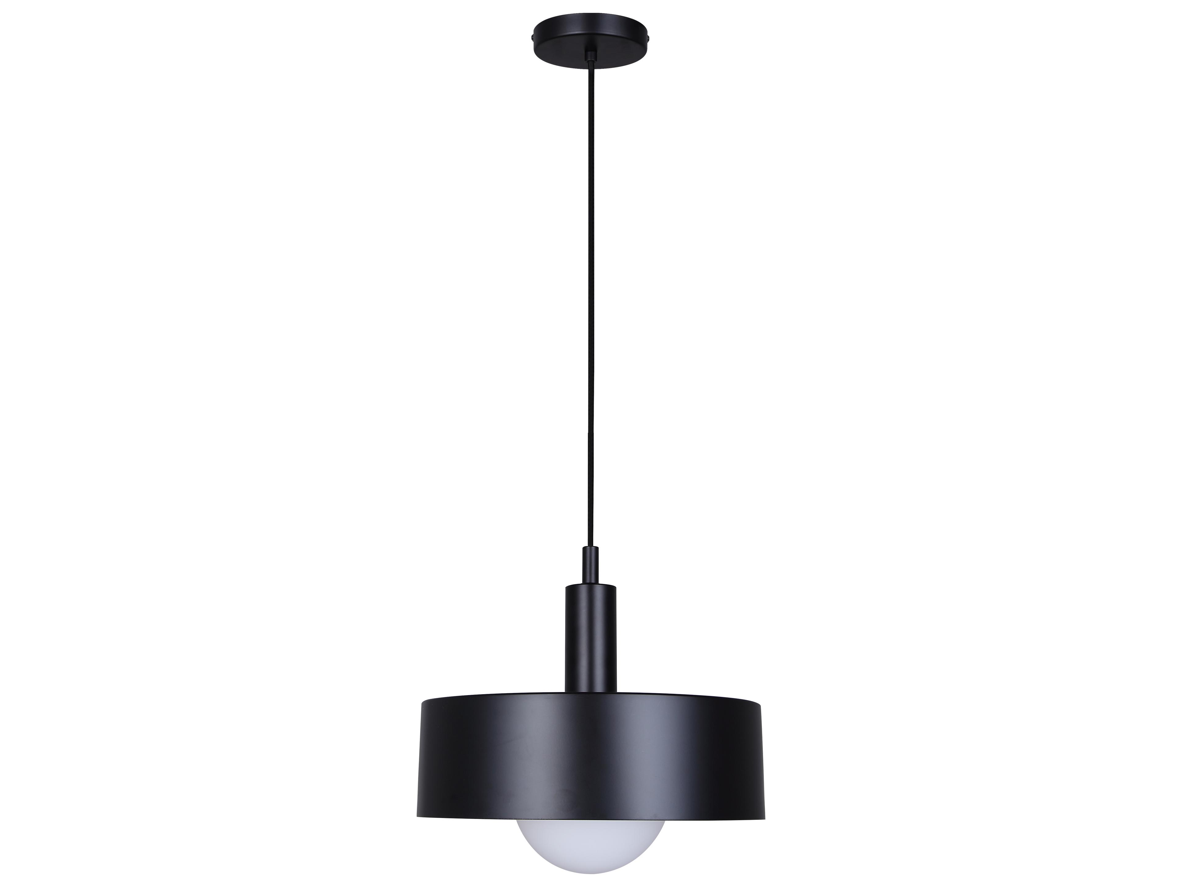 Canarm Daylon 1 -light Black Drum Mini Pendant