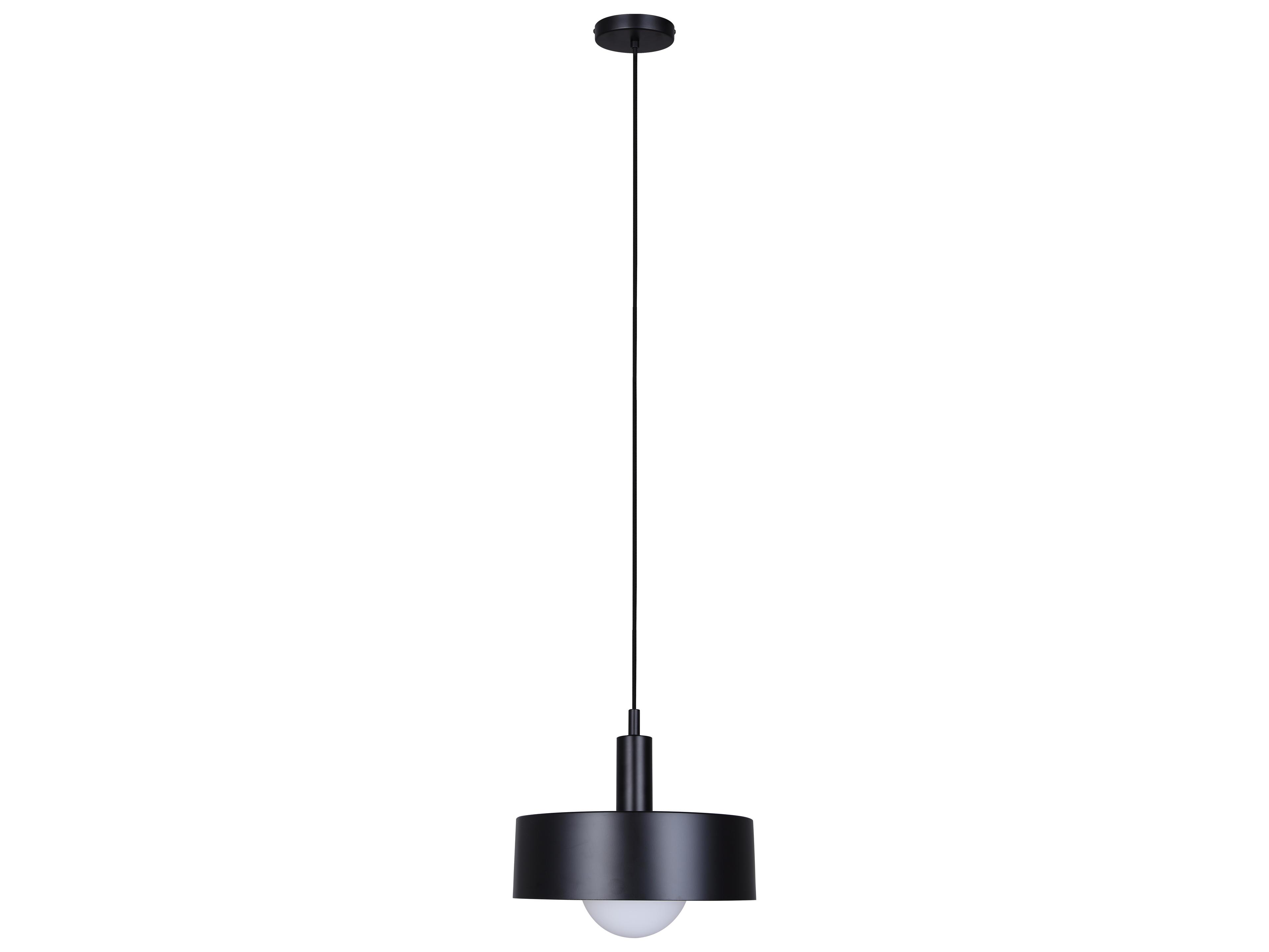Canarm Daylon 1 -light Black Drum Mini Pendant