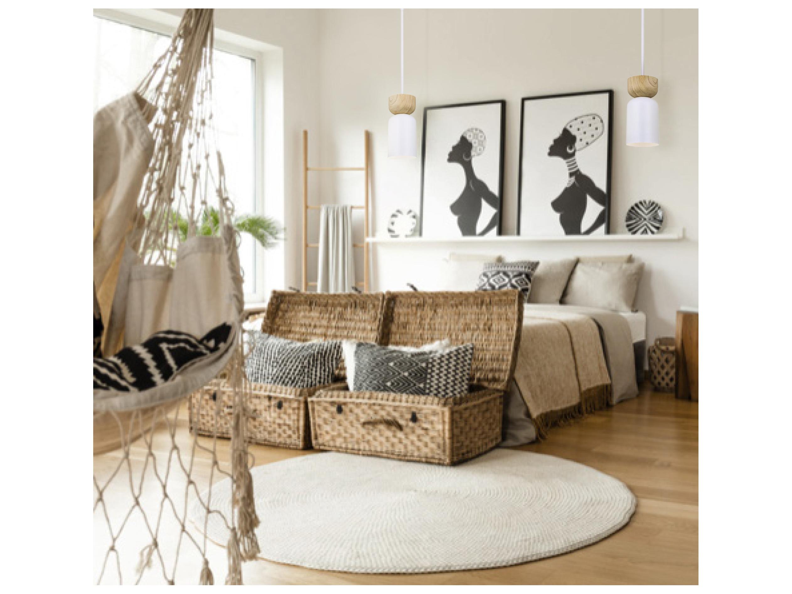 Canarm Caleb 1 -light White Cylinder Mini Pendant