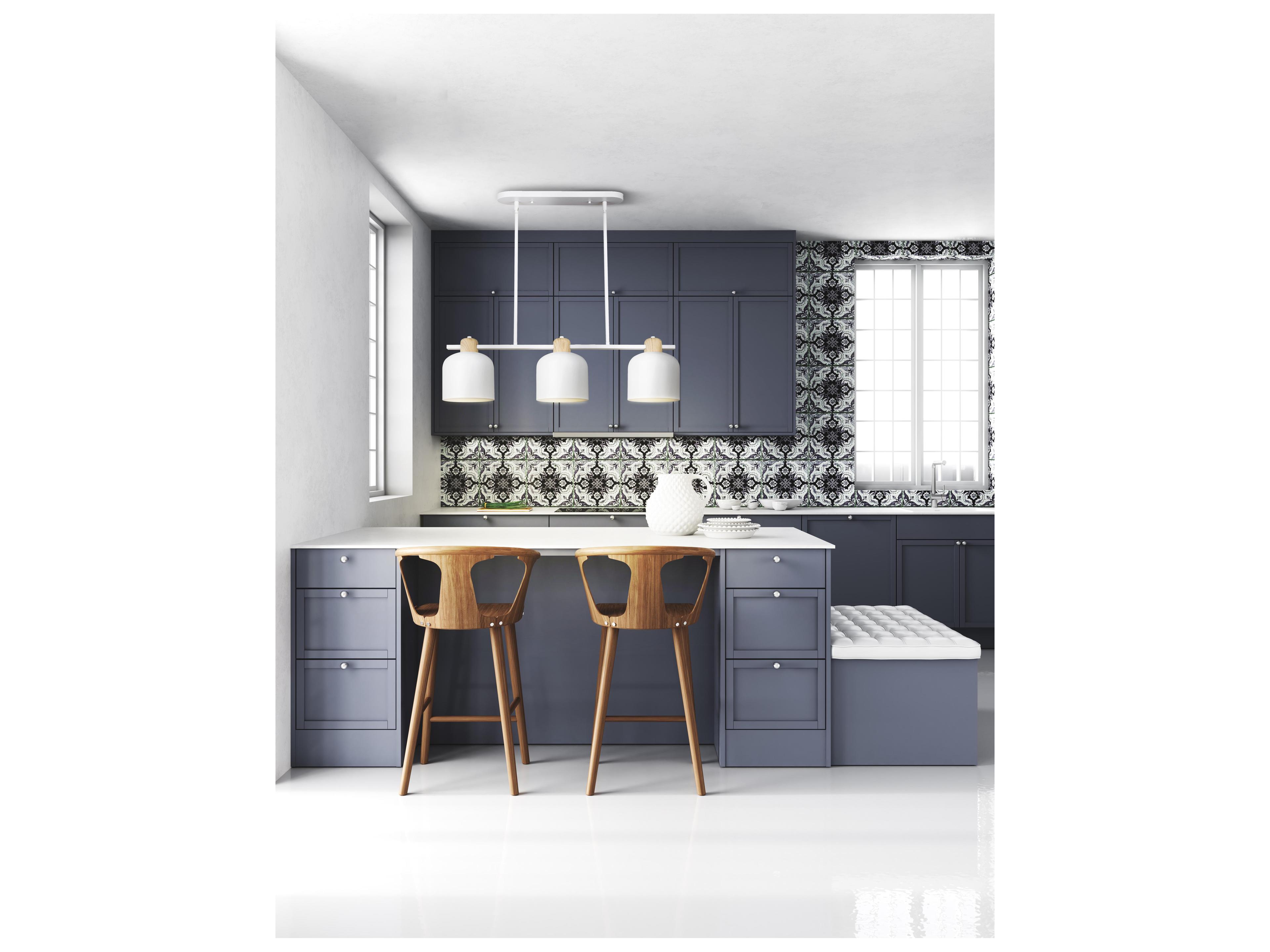 Canarm Caleb 3 -light White Linear Island Pendant