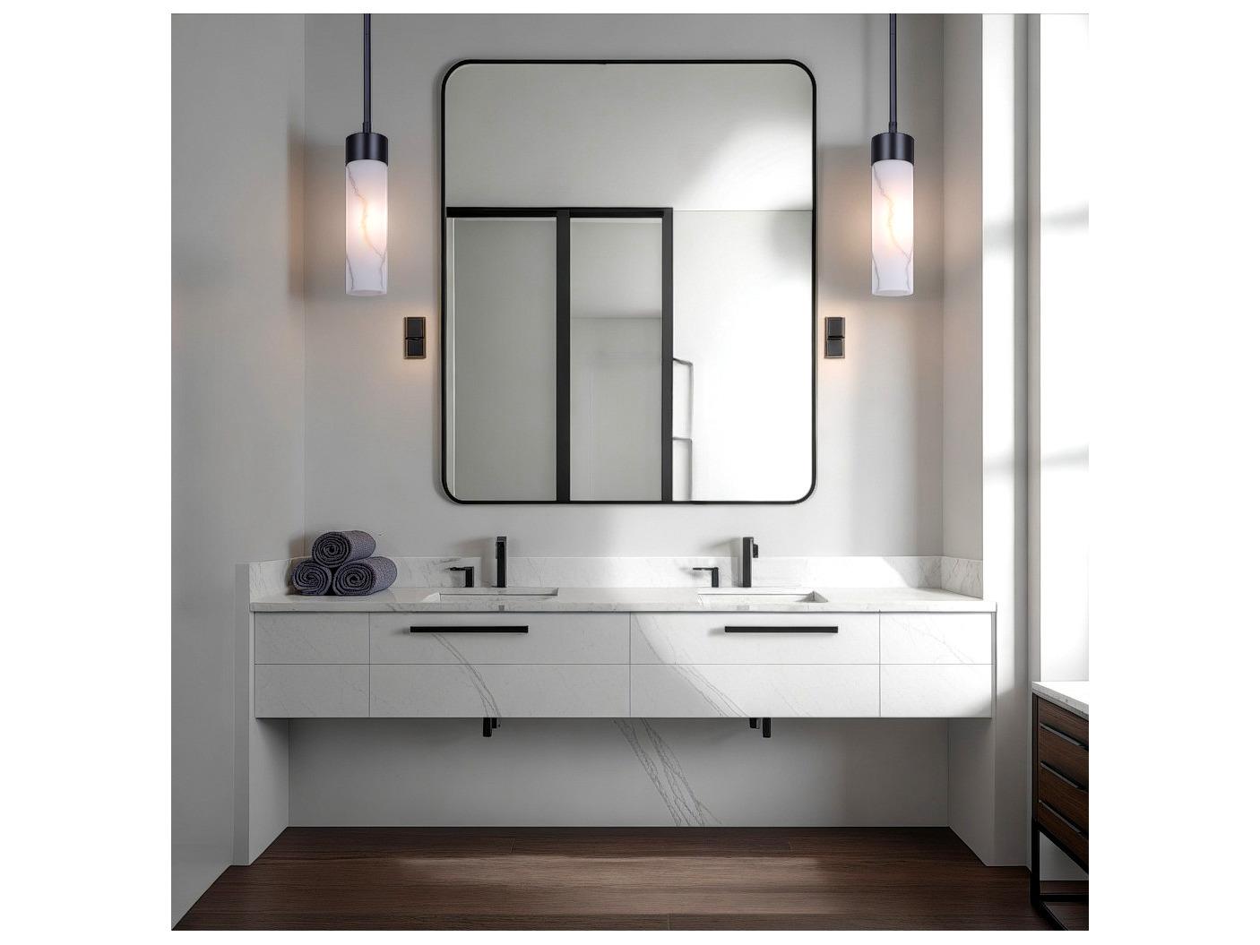 Canarm Kristella 1 -light Black Cylinder Mini Pendant