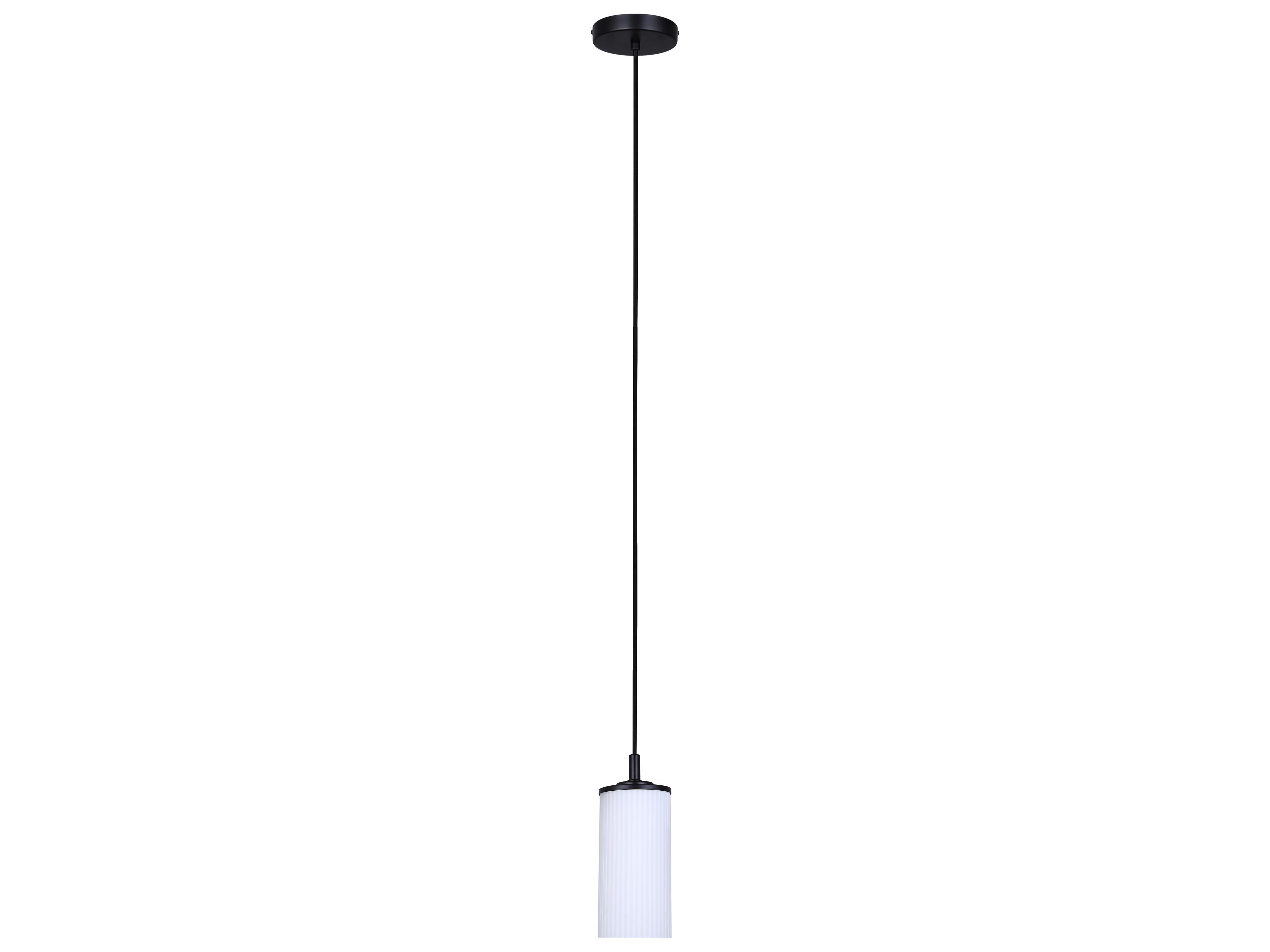 Canarm Kinslea 1 -light Black Cylinder Mini Pendant