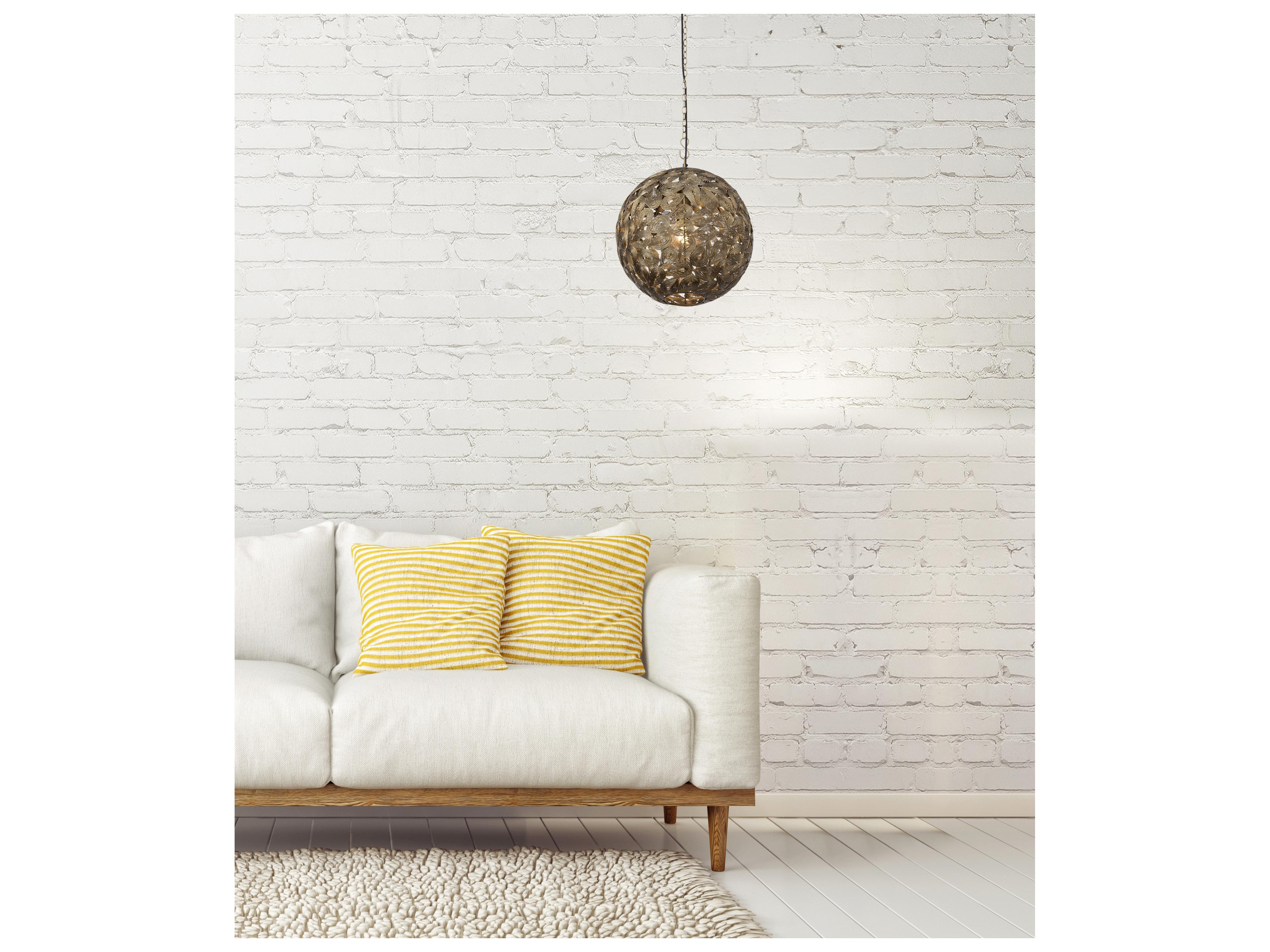 Canarm Kora 1 -light Brass Globe Pendant