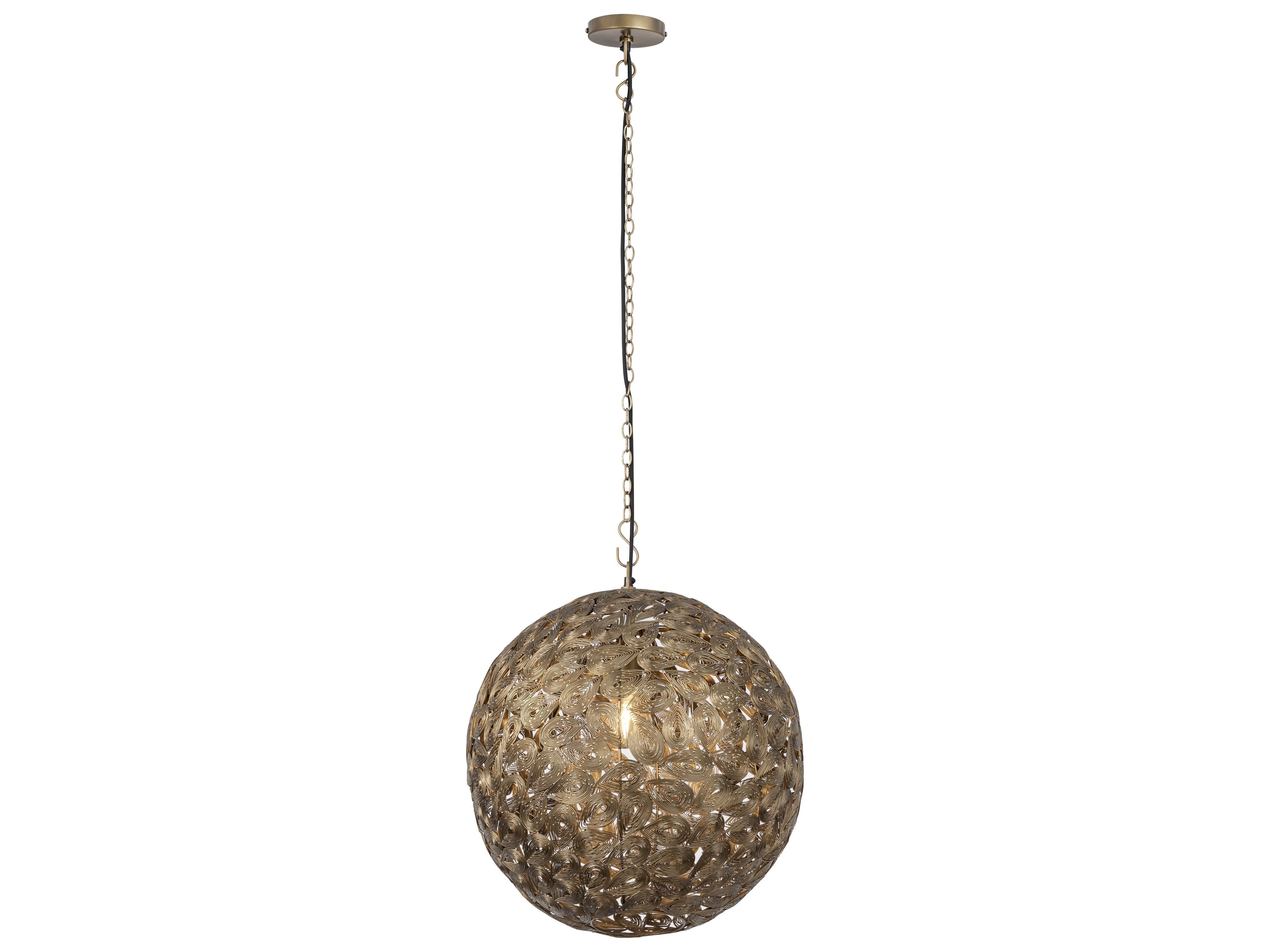 Canarm Kora 1 -light Brass Globe Pendant