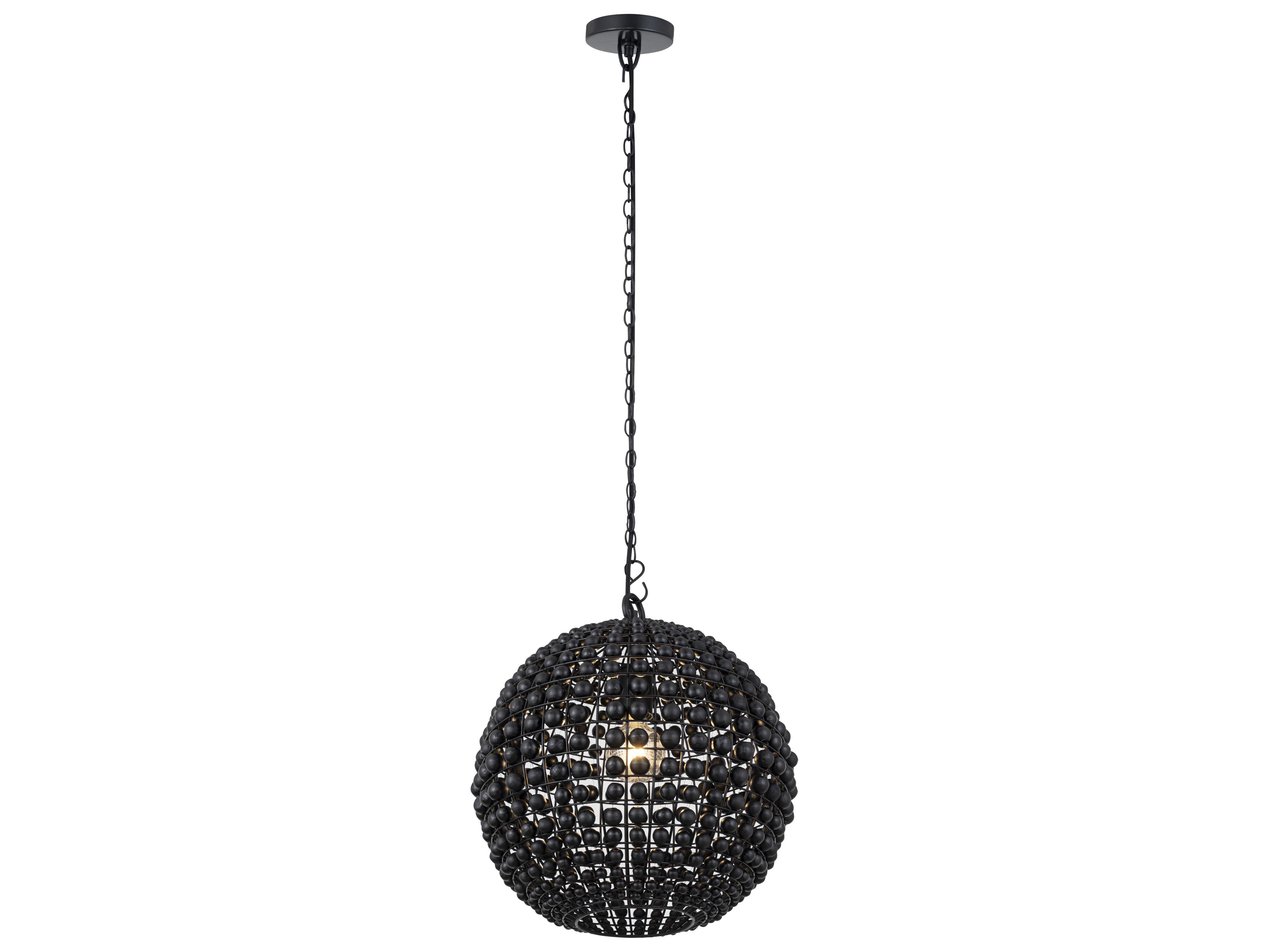 Canarm Burkley 1 -light Black Globe Pendant