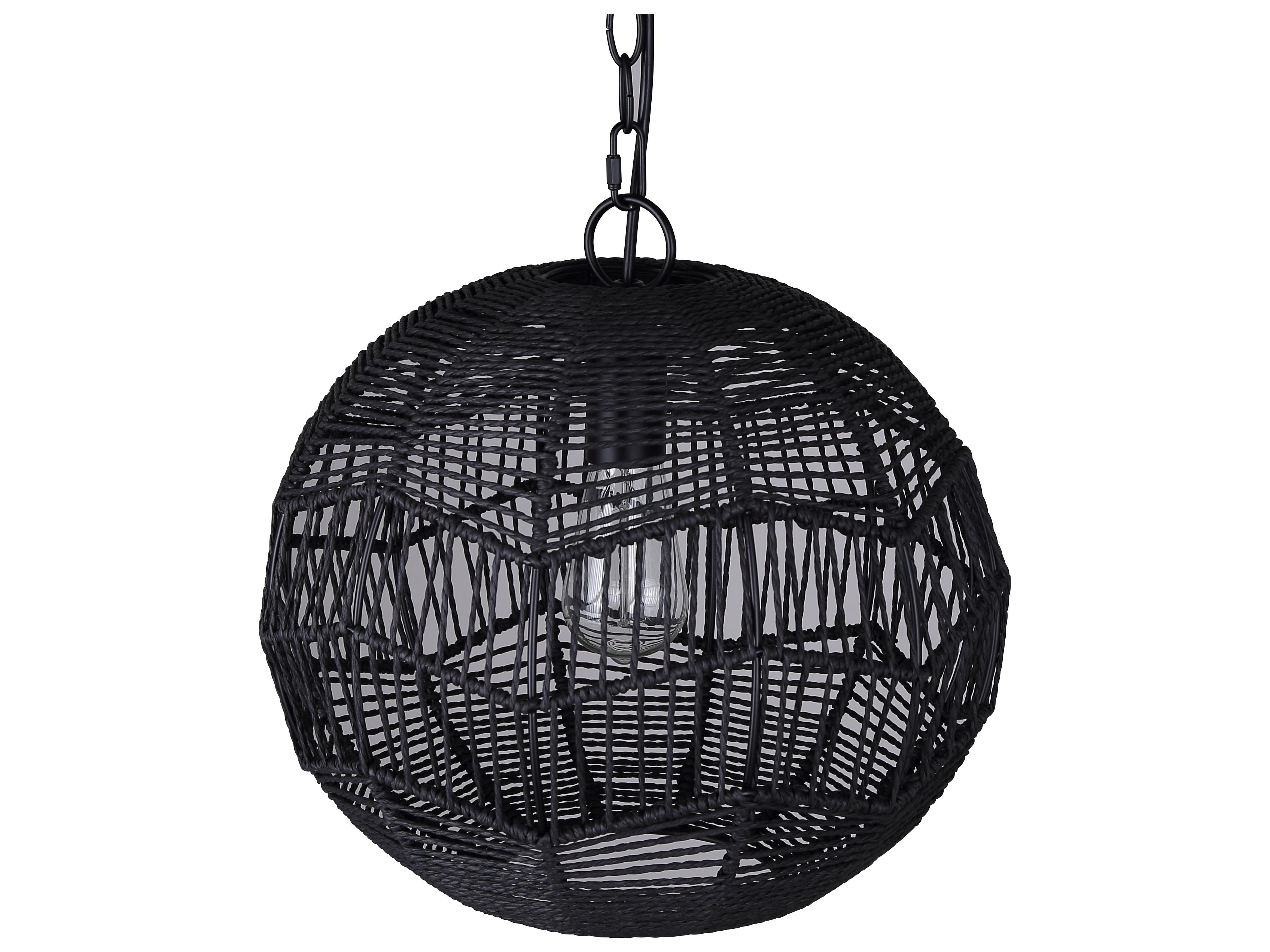 Canarm Valence 1 -light Black Globe Pendant