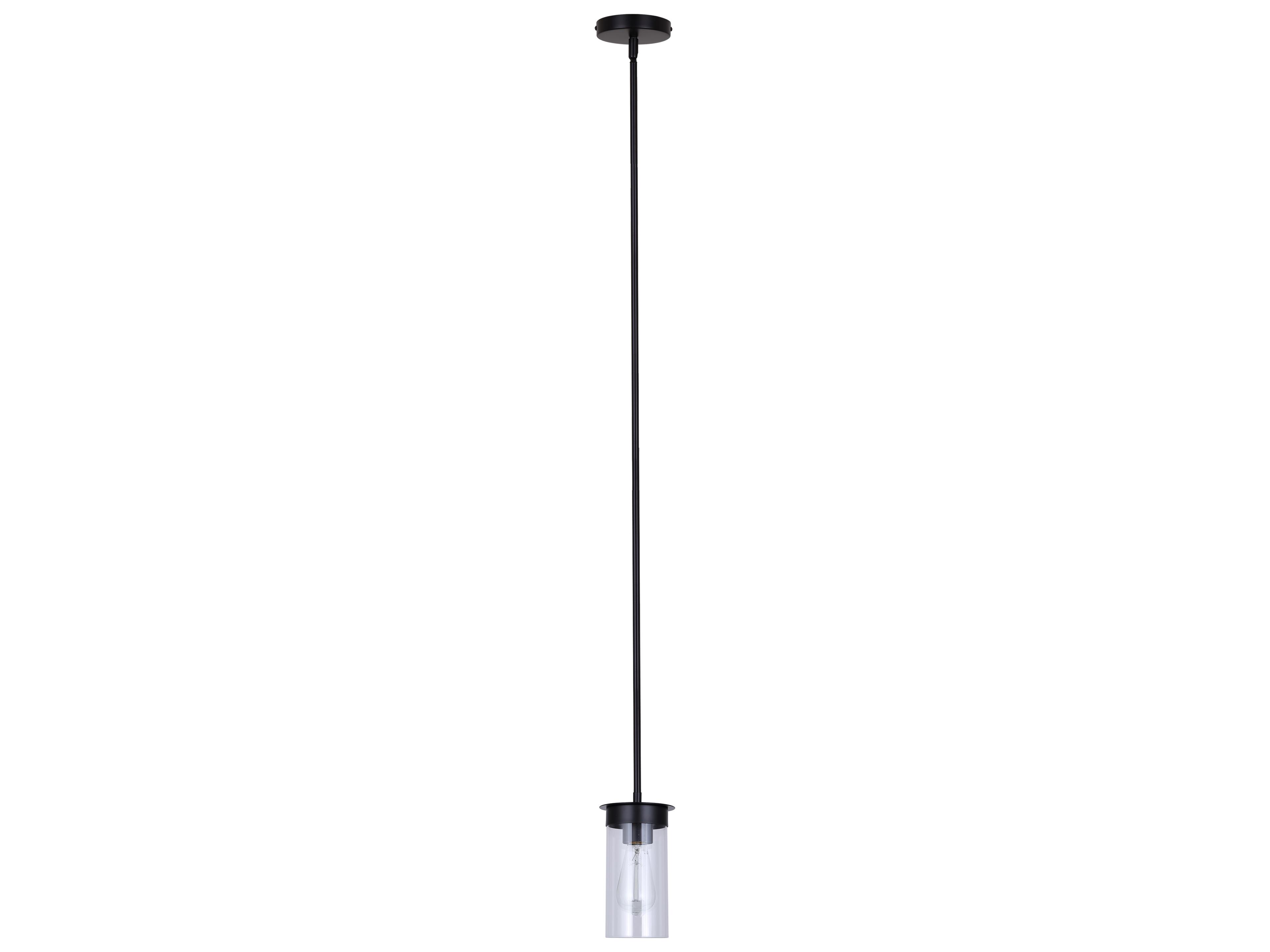 Canarm Benson 1 -light Black Cylinder Mini Pendant