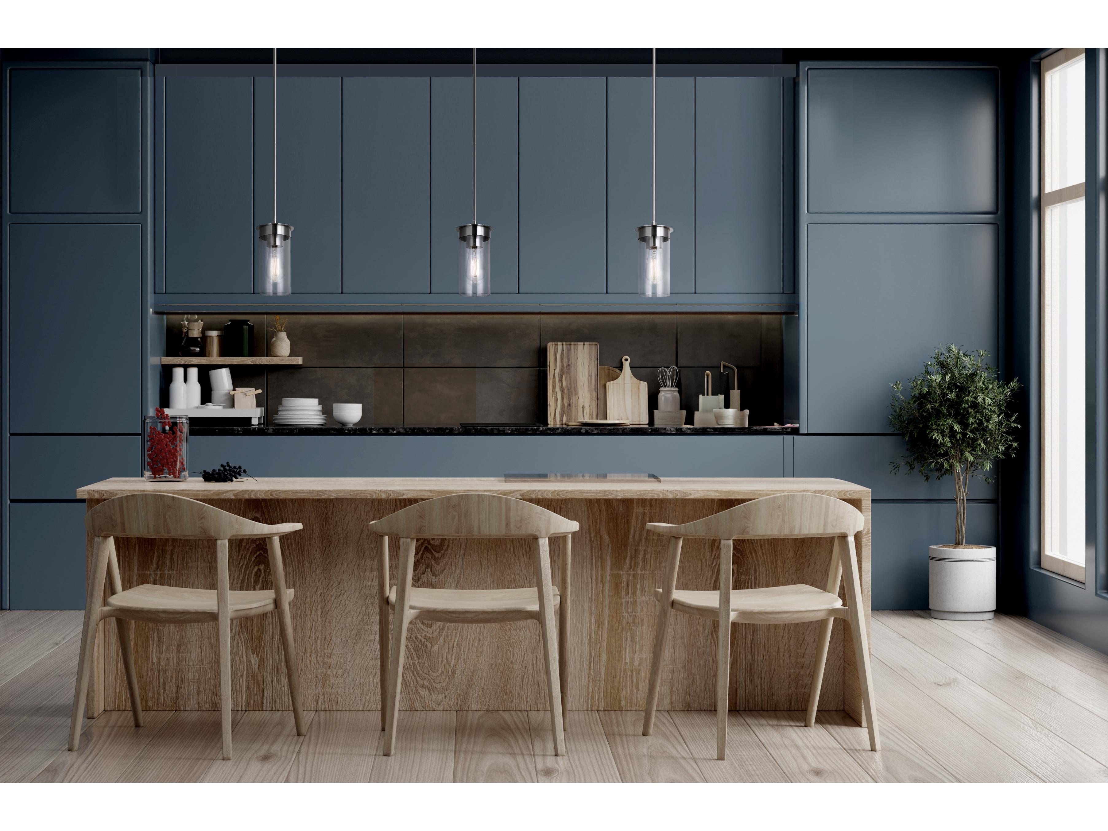 Canarm Benson 1 -light Nickel Cylinder Mini Pendant