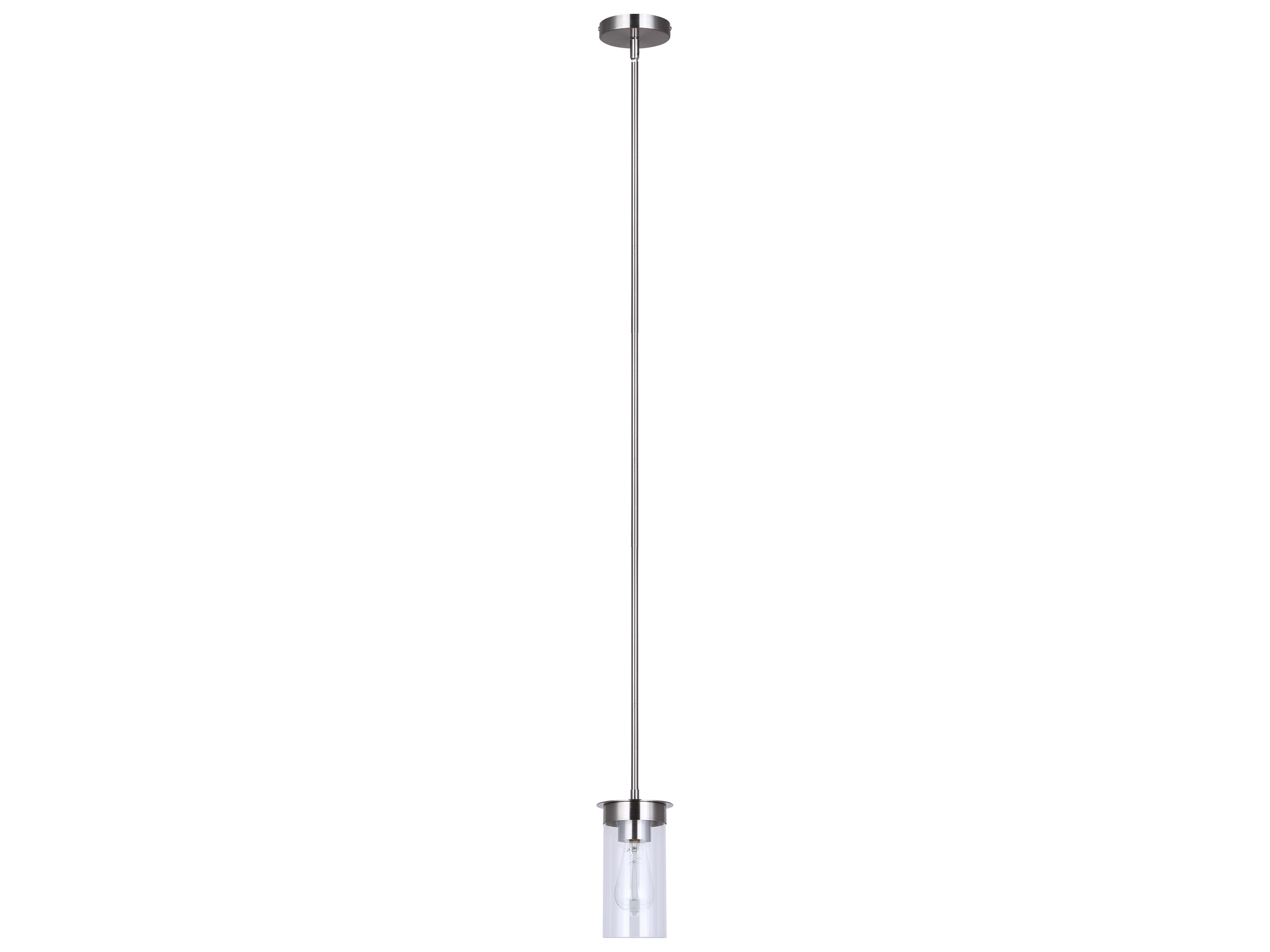 Canarm Benson 1 -light Nickel Cylinder Mini Pendant