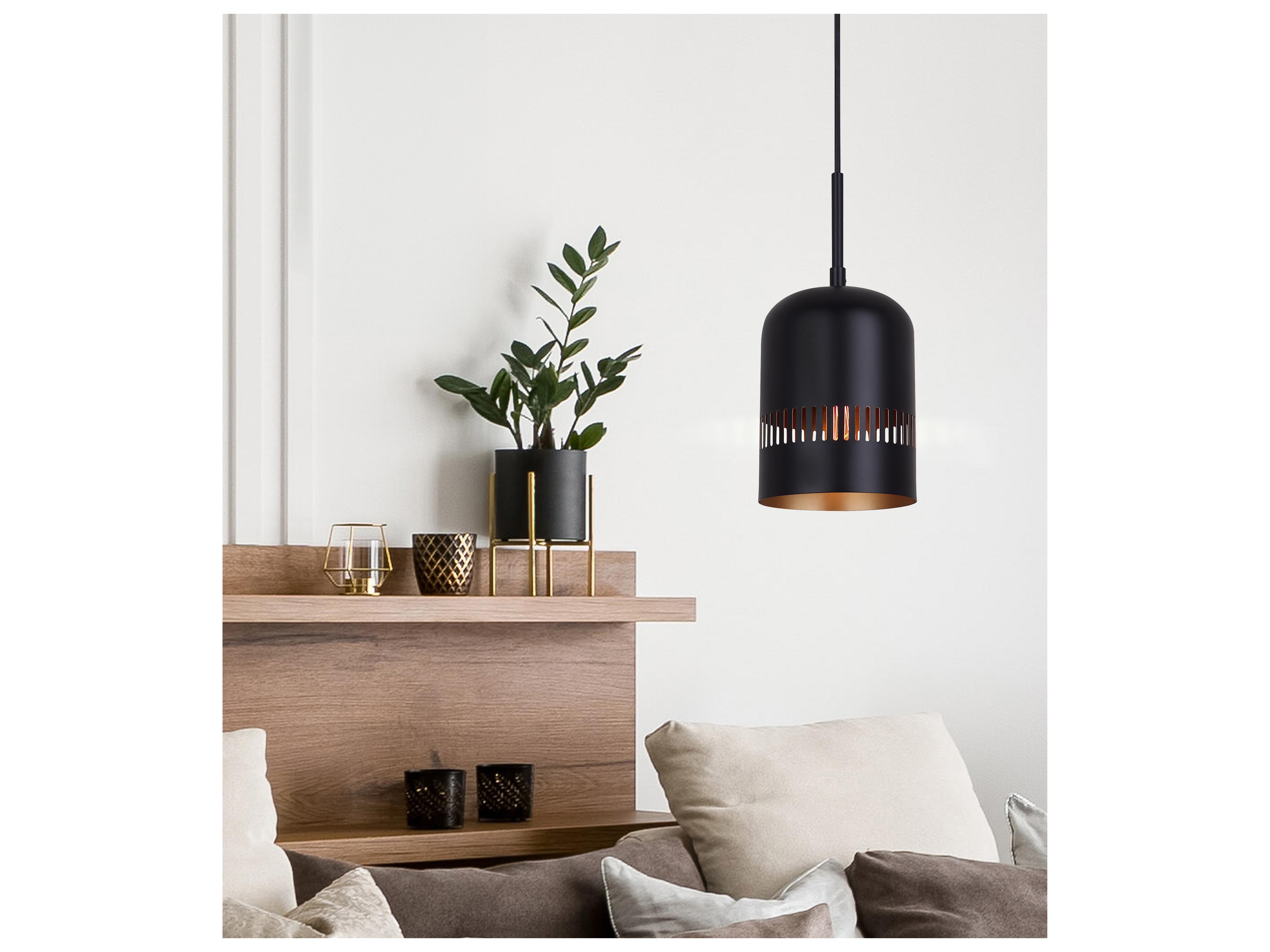Canarm Miles 1 -light Black Cylinder Mini Pendant