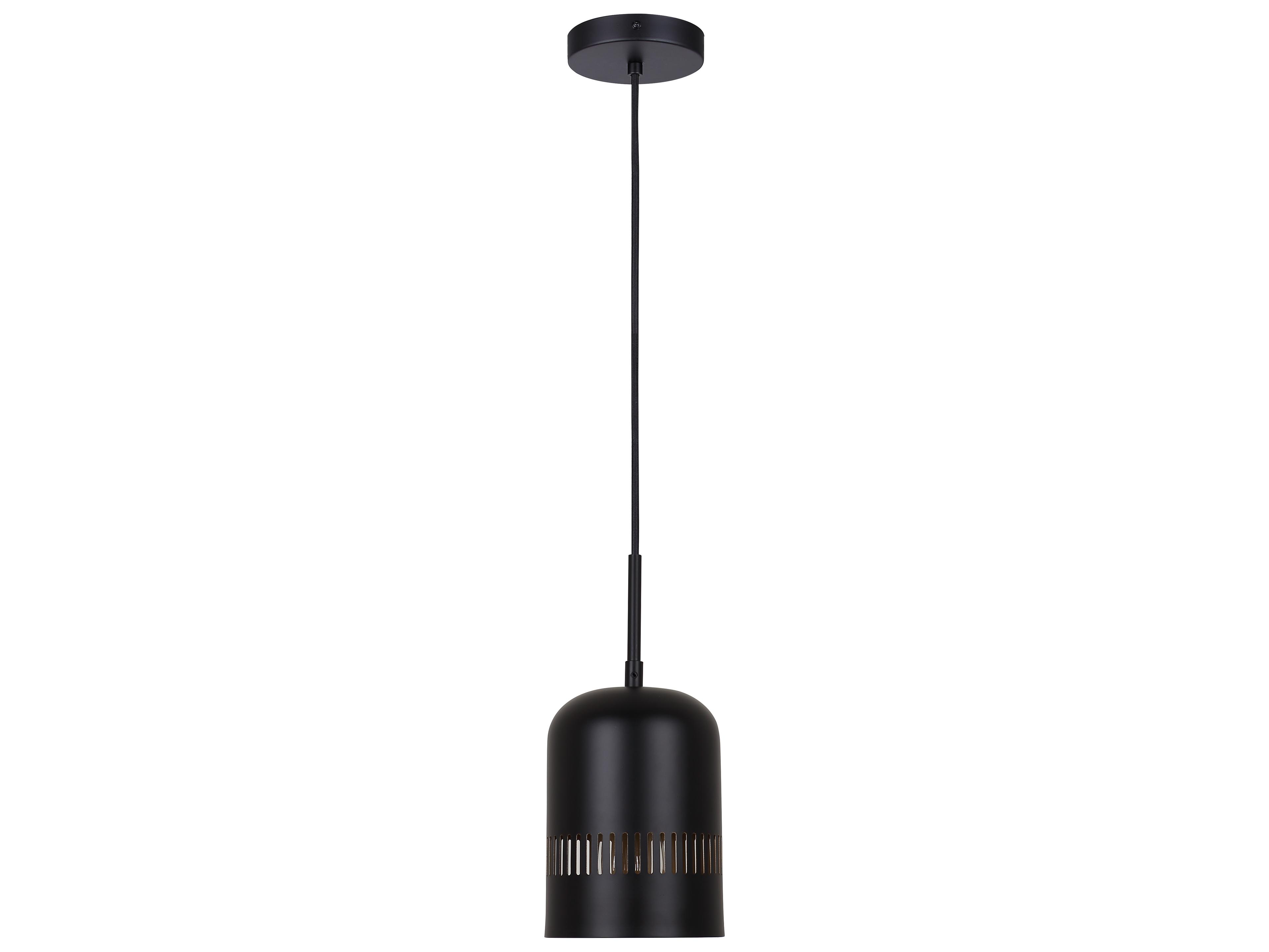 Canarm Miles 1 -light Black Cylinder Mini Pendant