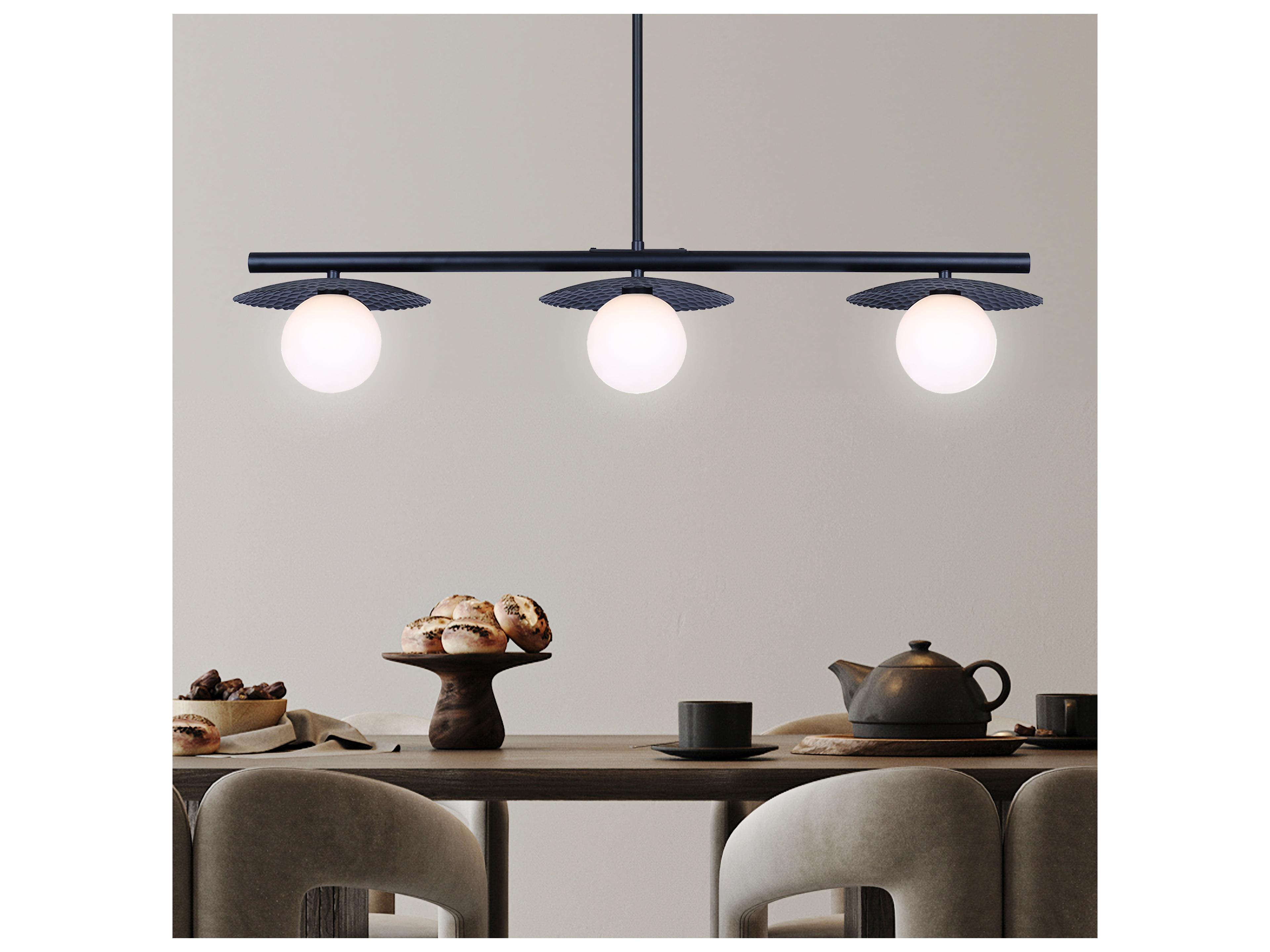Canarm Mierka 3 -light Black Linear Island Pendant