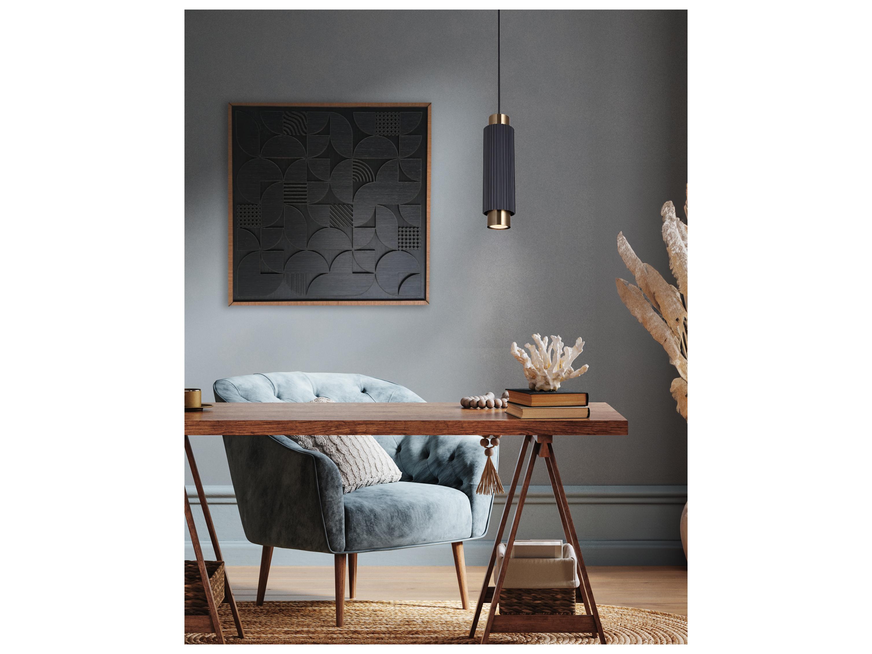 Canarm Cohen 1 -light Black Cylinder Mini Pendant
