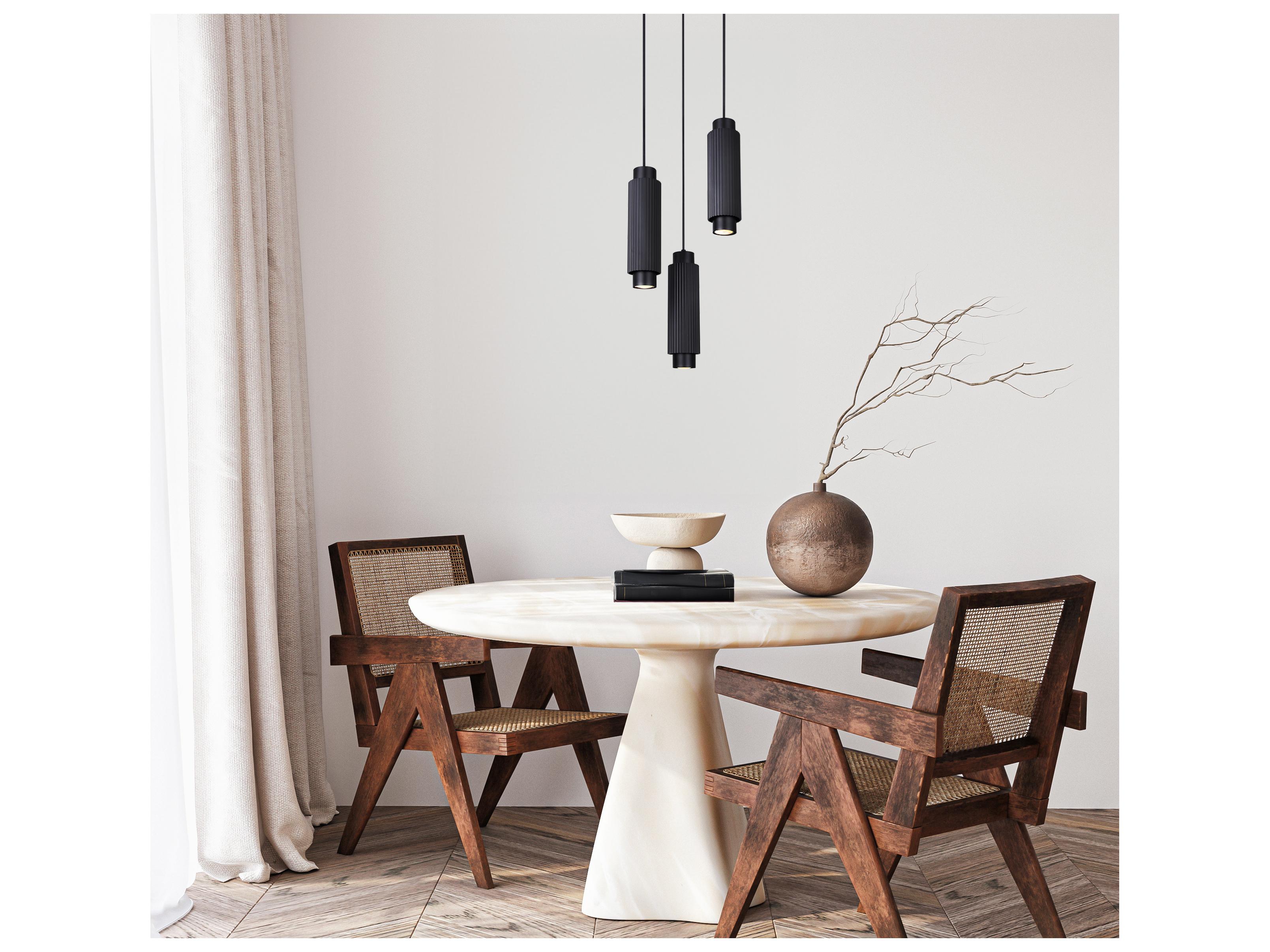 Canarm Cohen 3 -light Black Cylinder Pendant