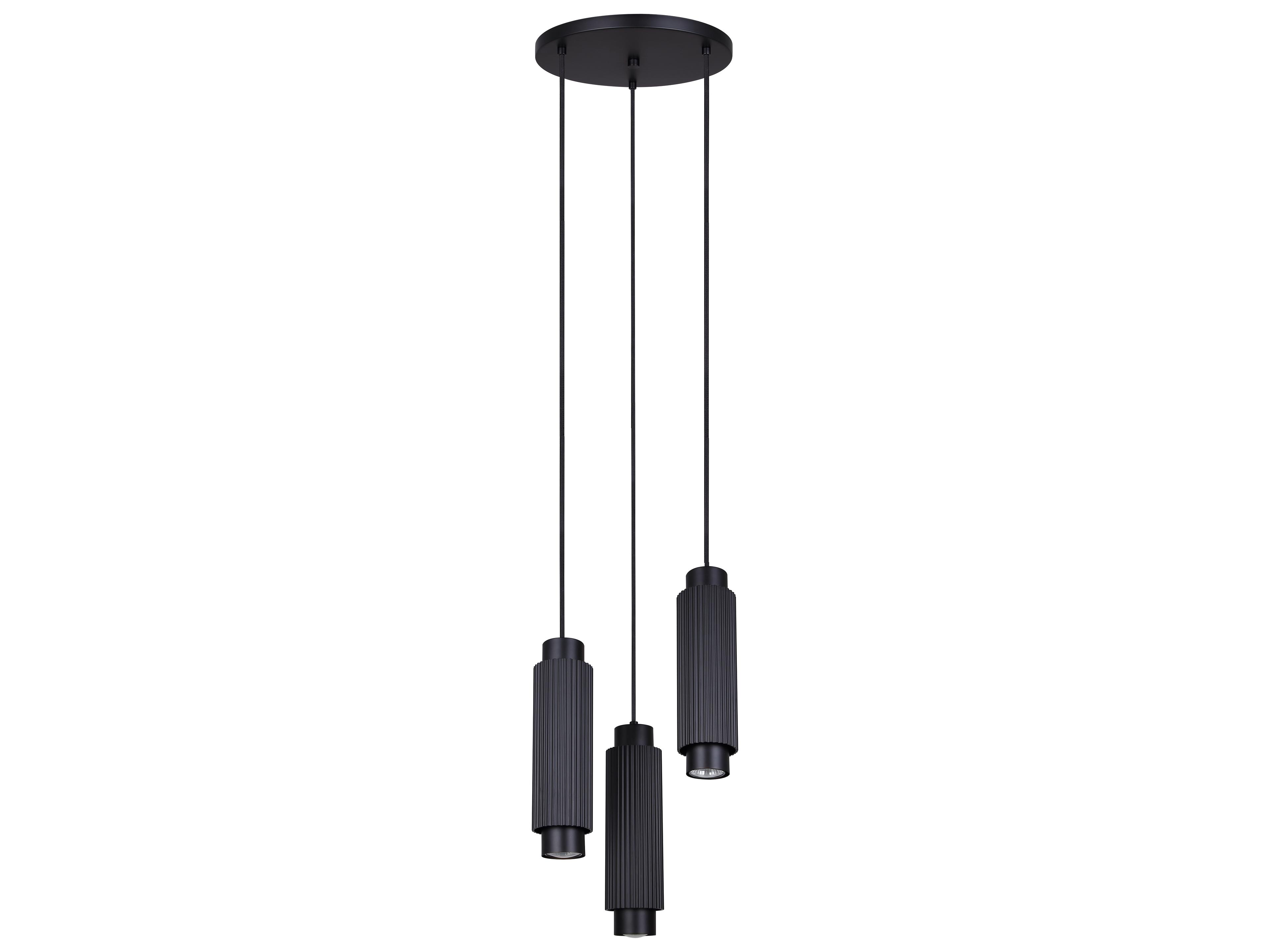 Canarm Cohen 3 -light Black Cylinder Pendant