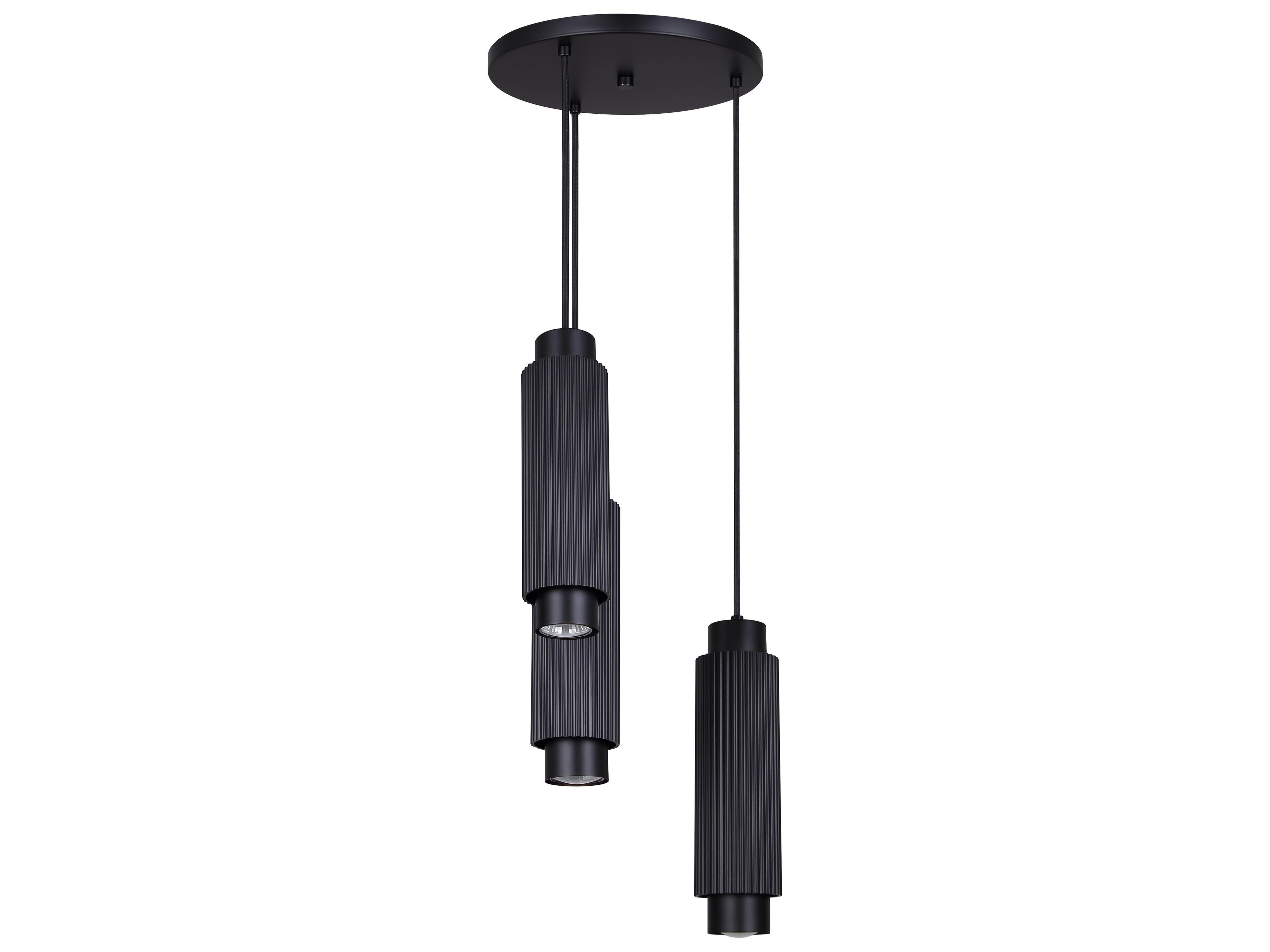 Canarm Cohen 3 -light Black Cylinder Pendant