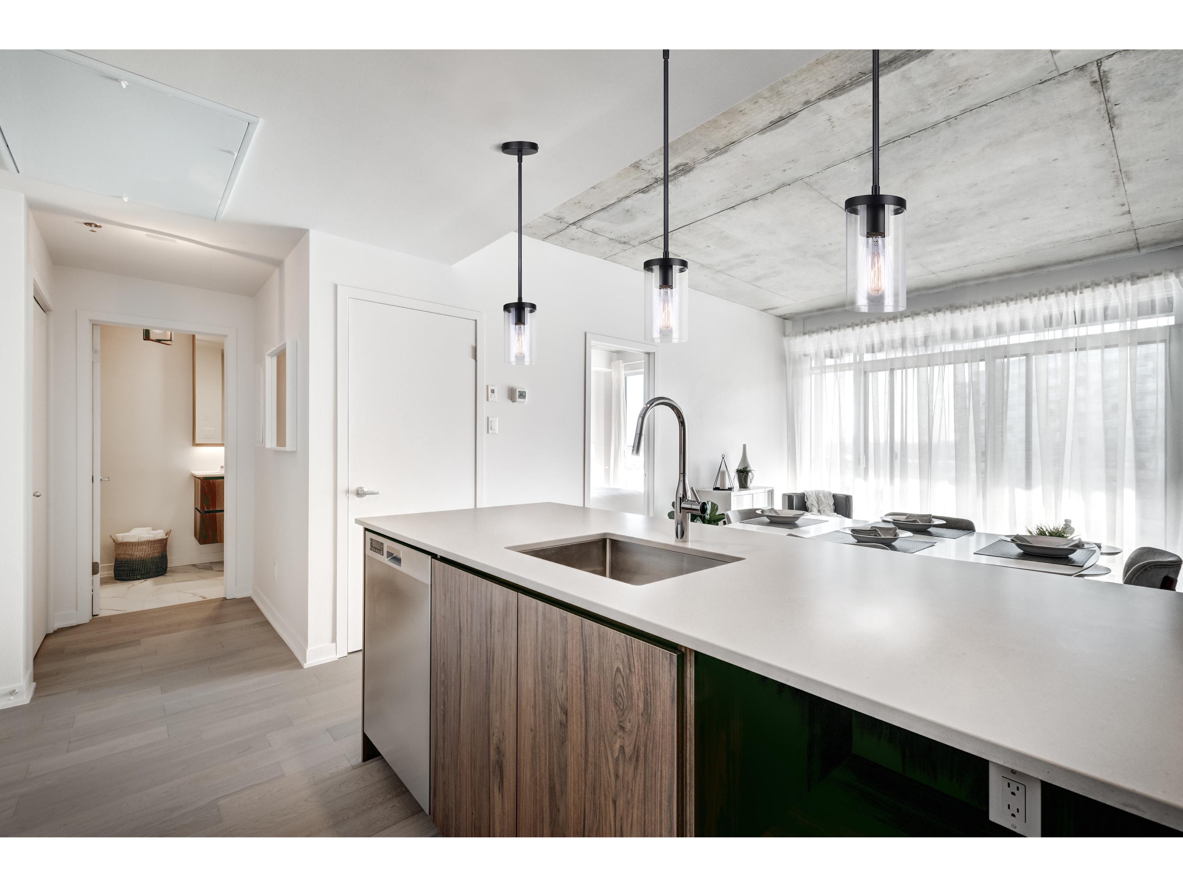 Canarm Britton 1 -light Black Cylinder Mini Pendant