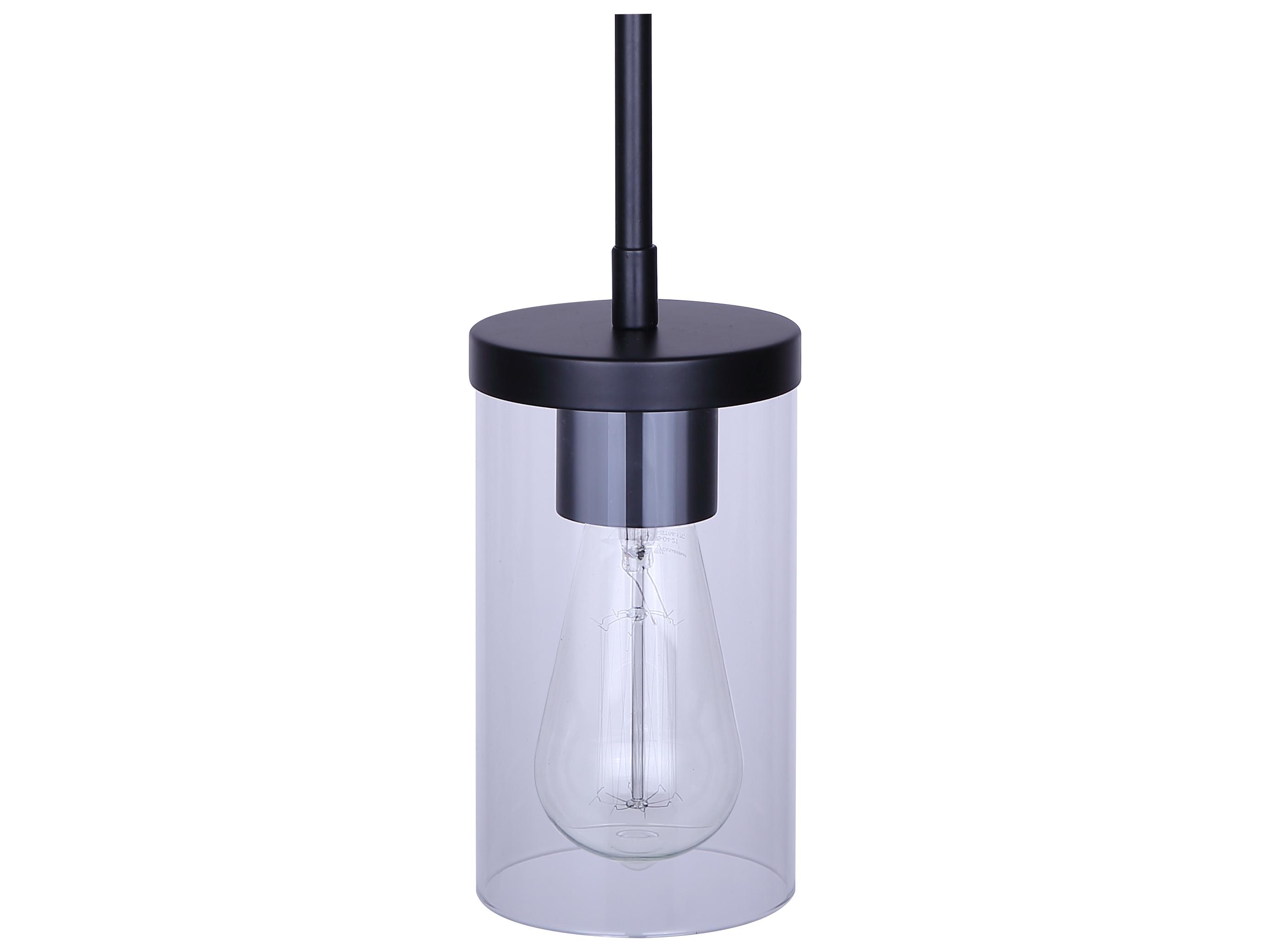 Canarm Britton 1 -light Black Cylinder Mini Pendant