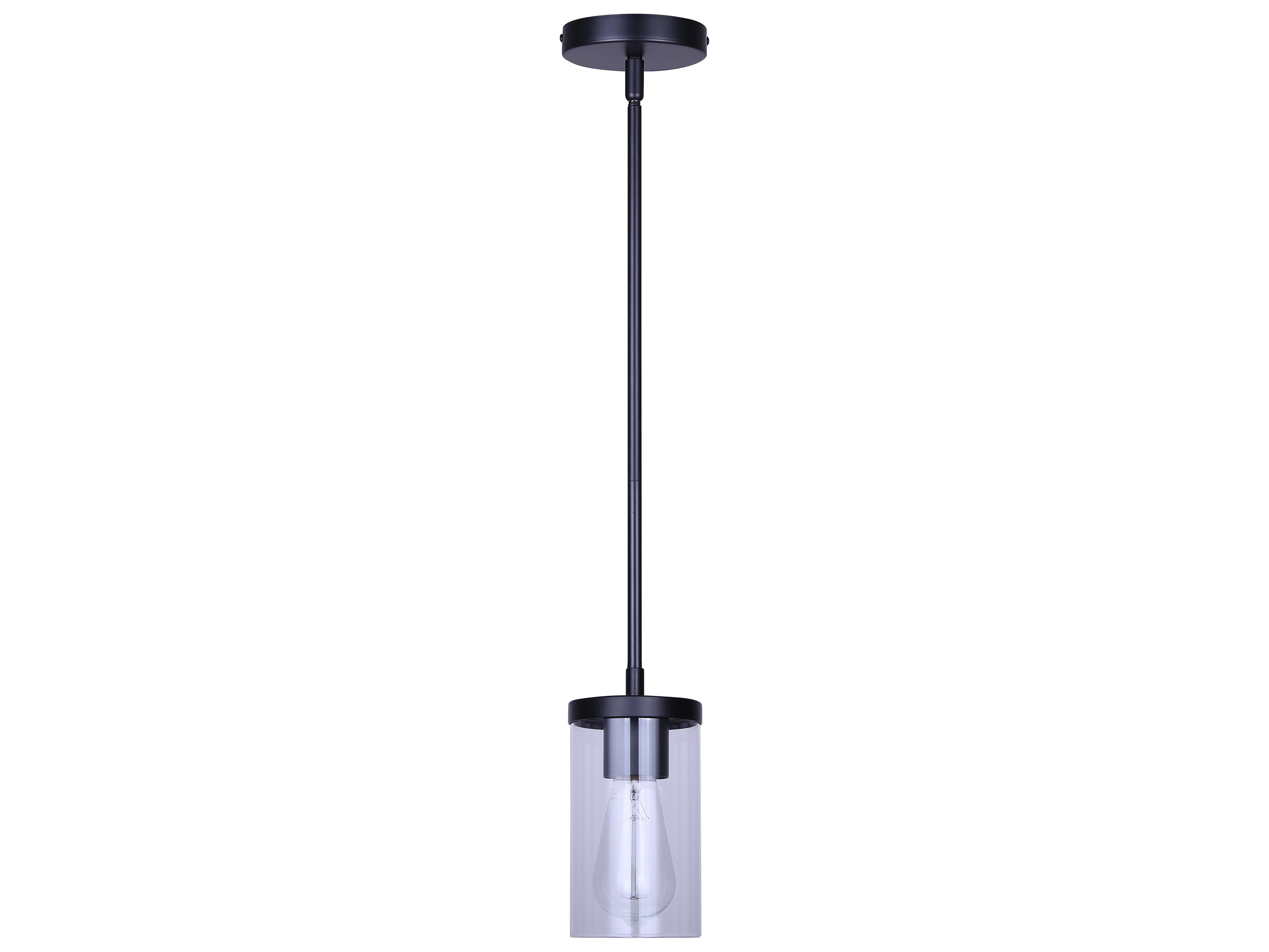 Canarm Britton 1 -light Black Cylinder Mini Pendant