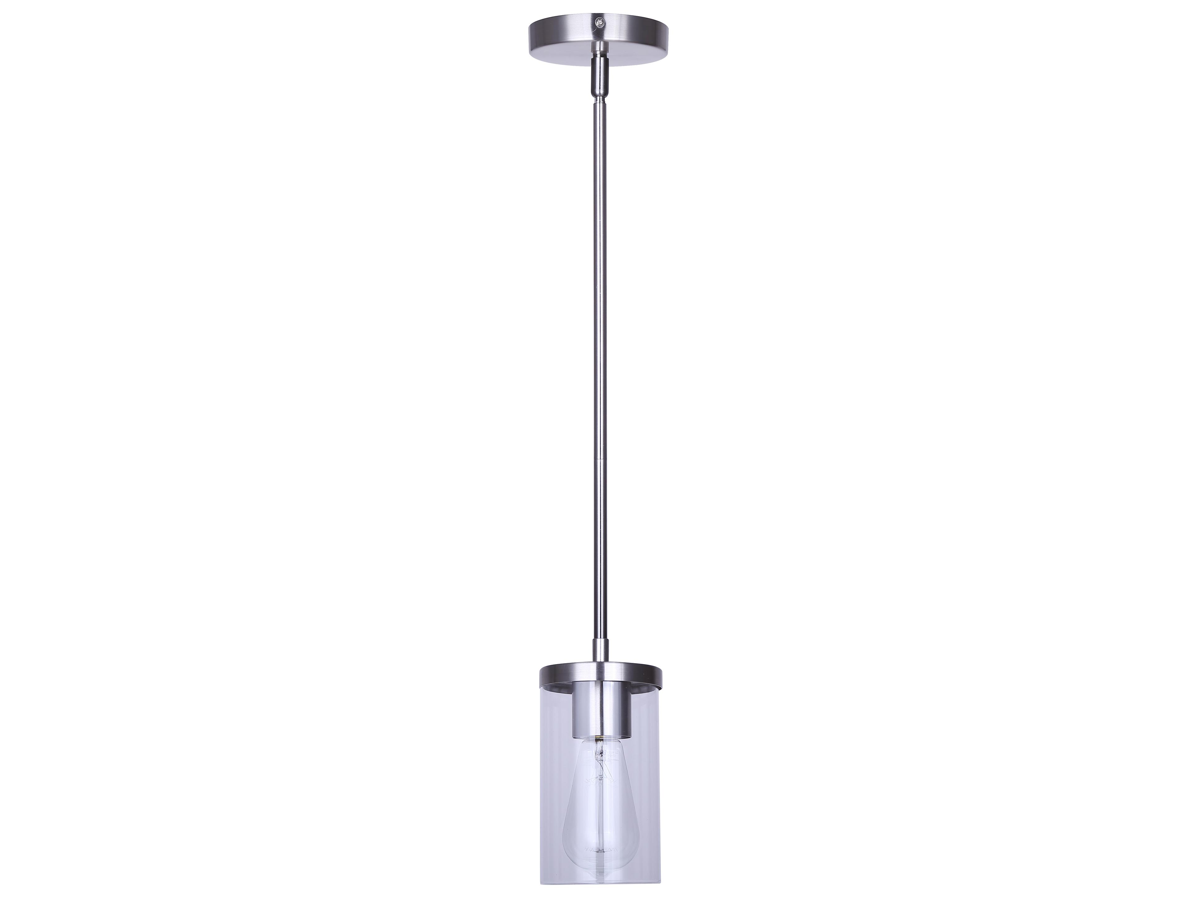 Canarm Britton 1 -light Nickel Cylinder Mini Pendant