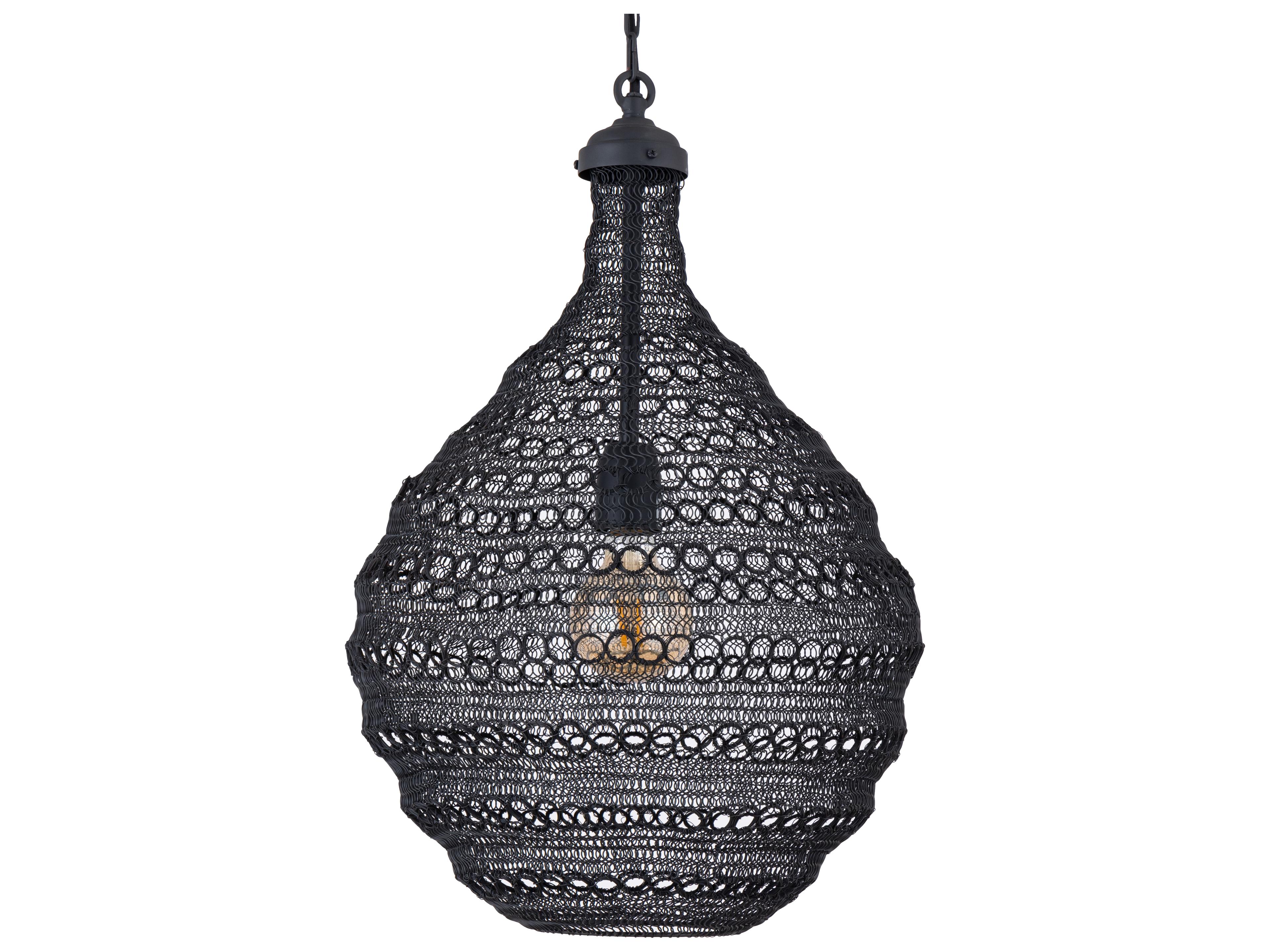 Canarm Zain 1 -light Black Geometric Pendant
