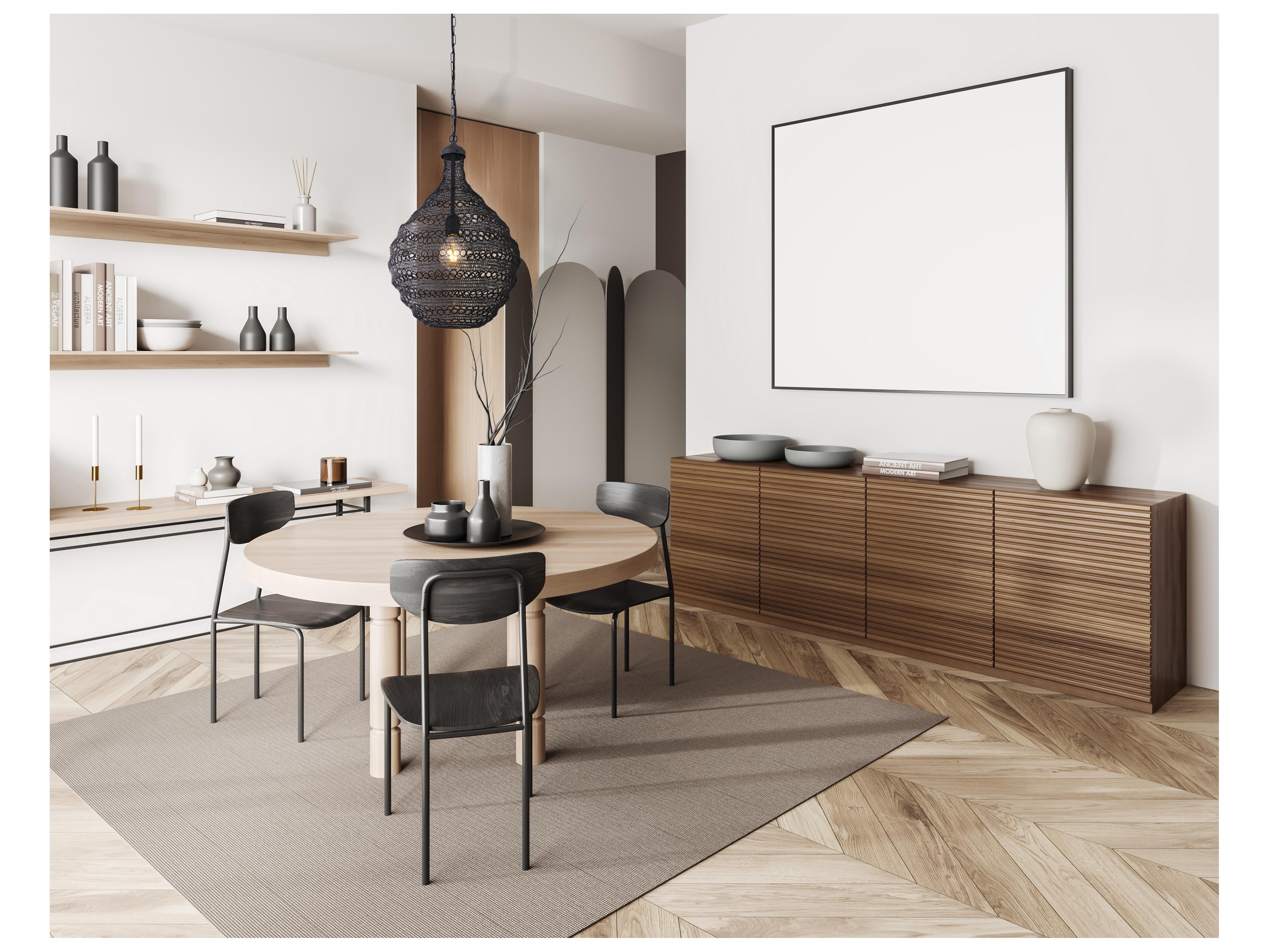 Canarm Zain 1 -light Black Geometric Pendant