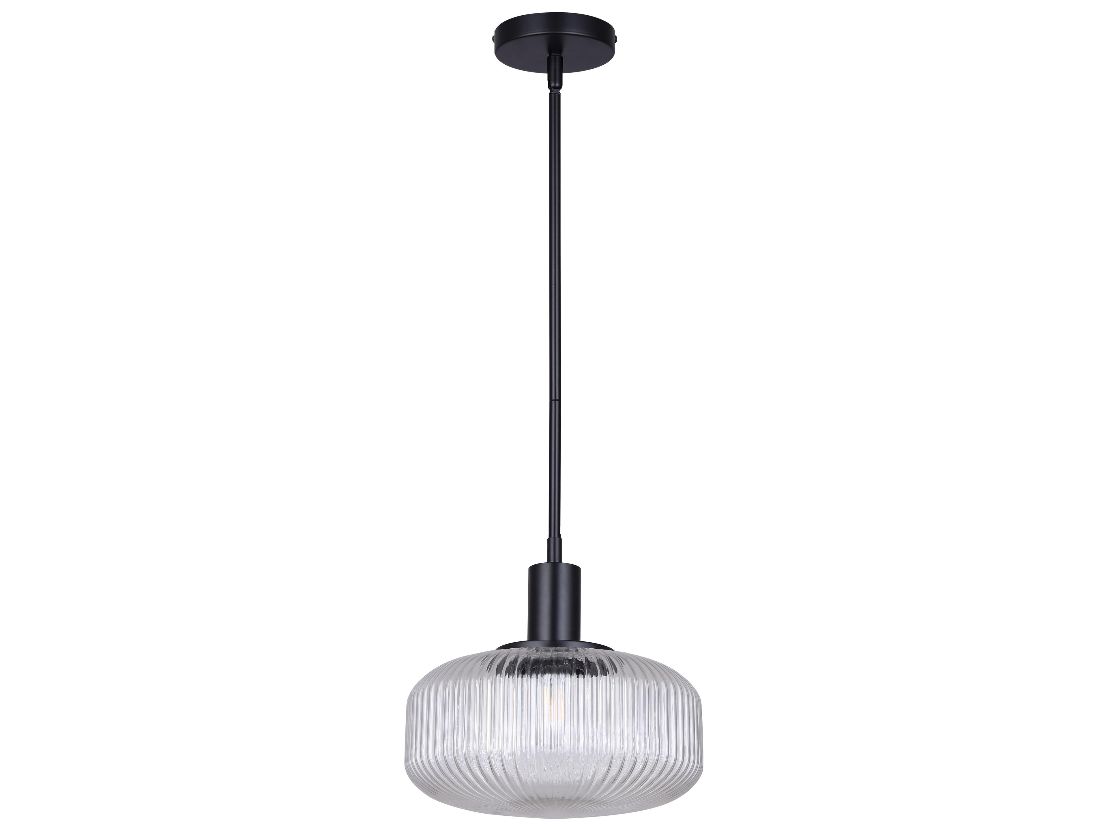 Canarm Ledger 1 -light Black Globe Mini Pendant