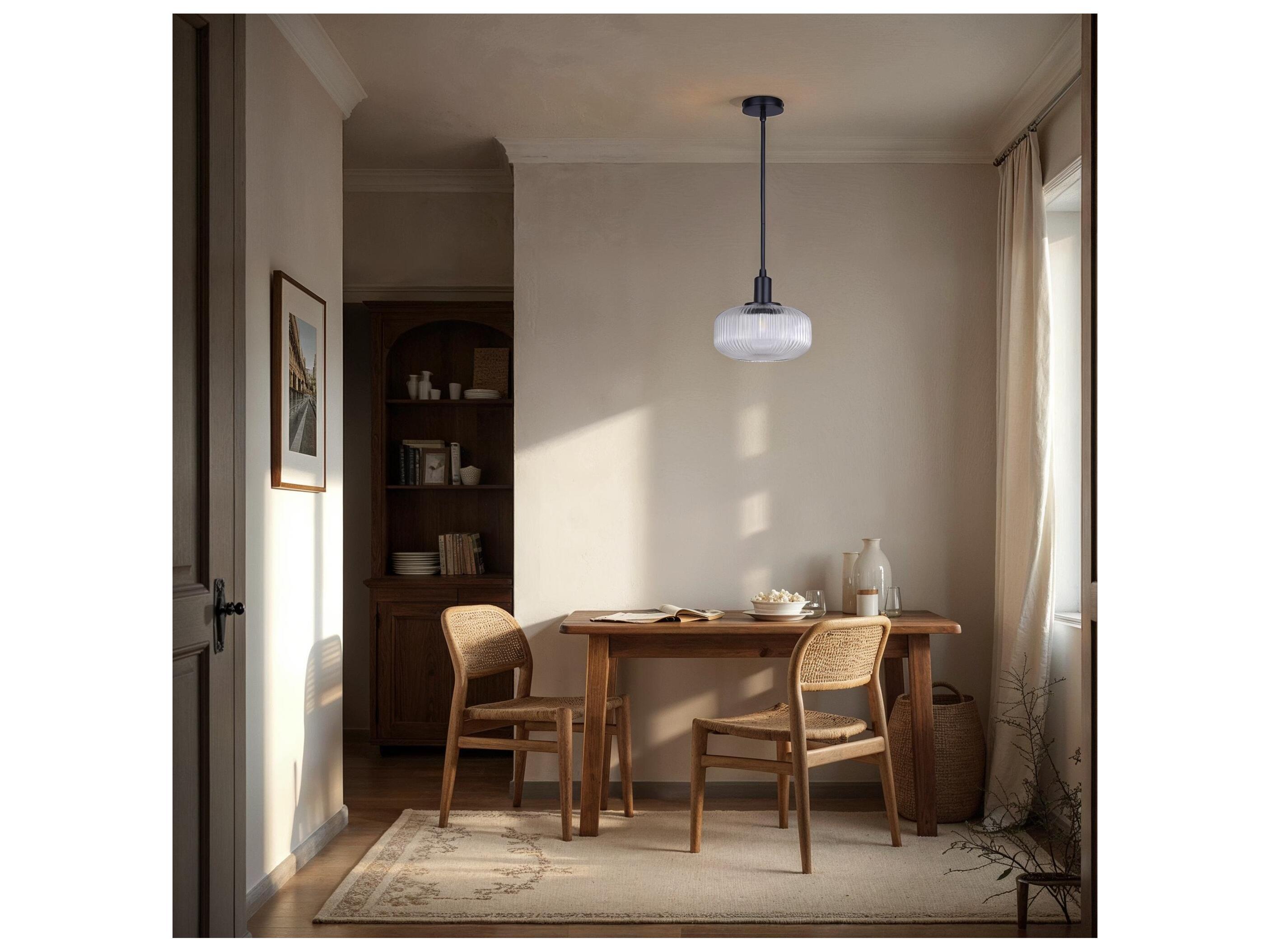 Canarm Ledger 1 -light Black Globe Mini Pendant