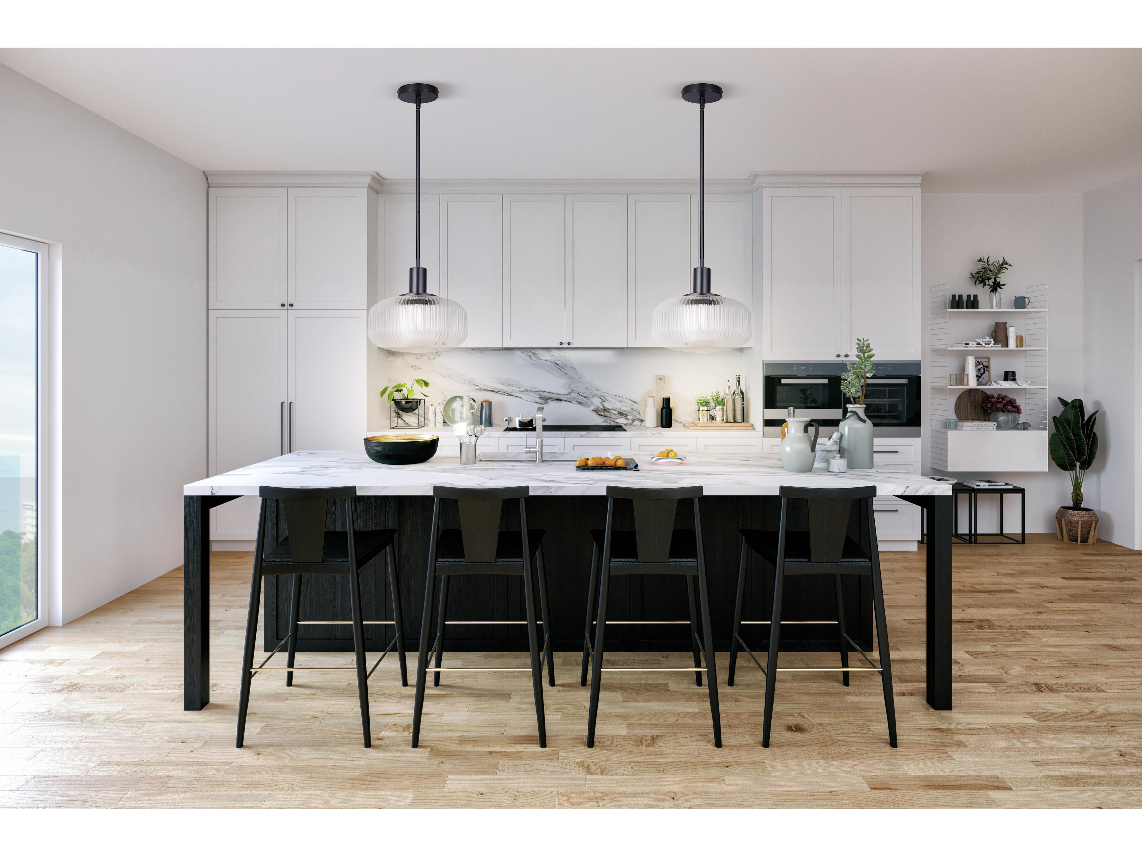 Canarm Ledger 1 -light Black Globe Mini Pendant