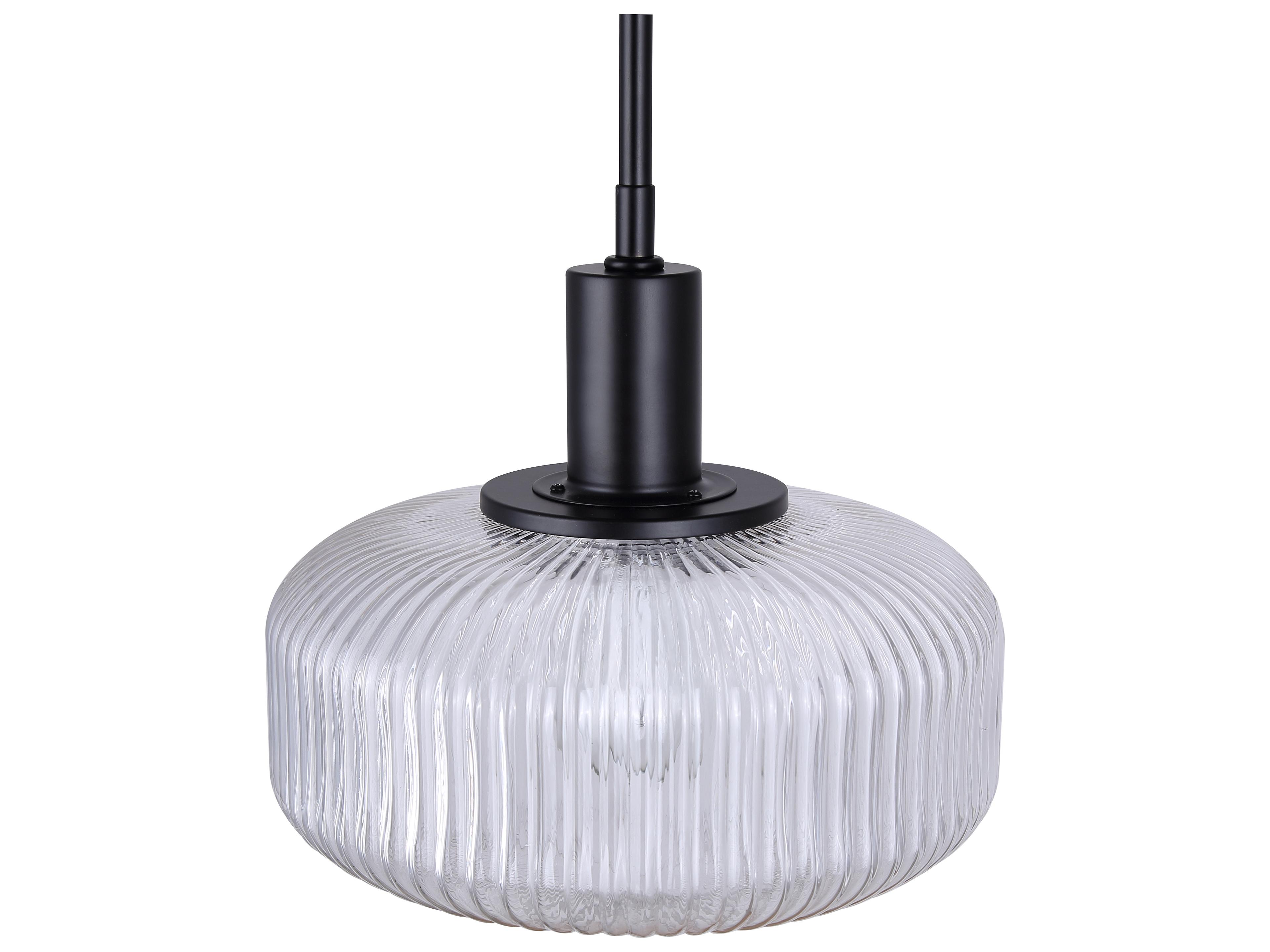 Canarm Ledger 1 -light Black Globe Mini Pendant