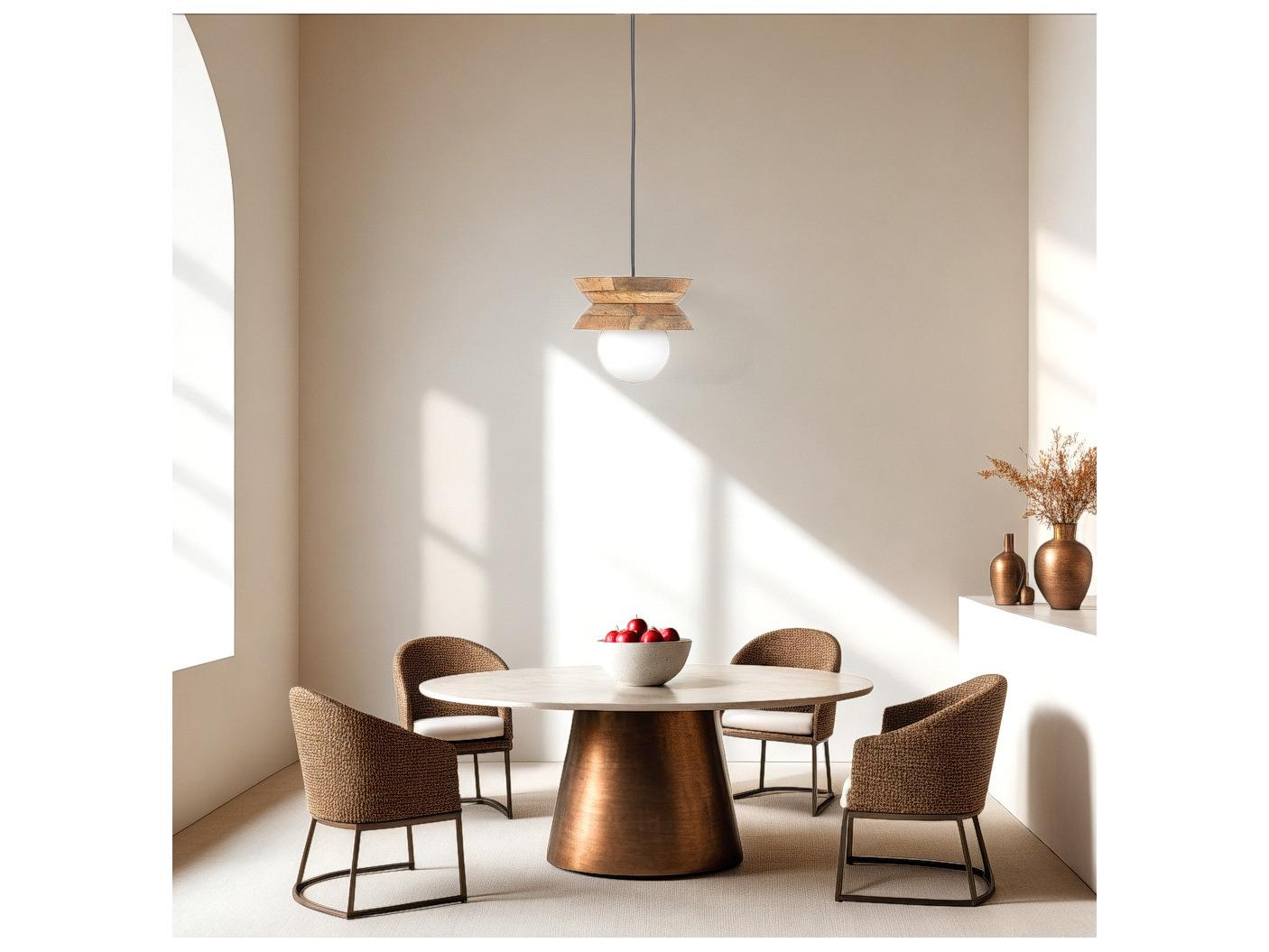 Canarm Kali 1 -light Wood Globe Mini Pendant