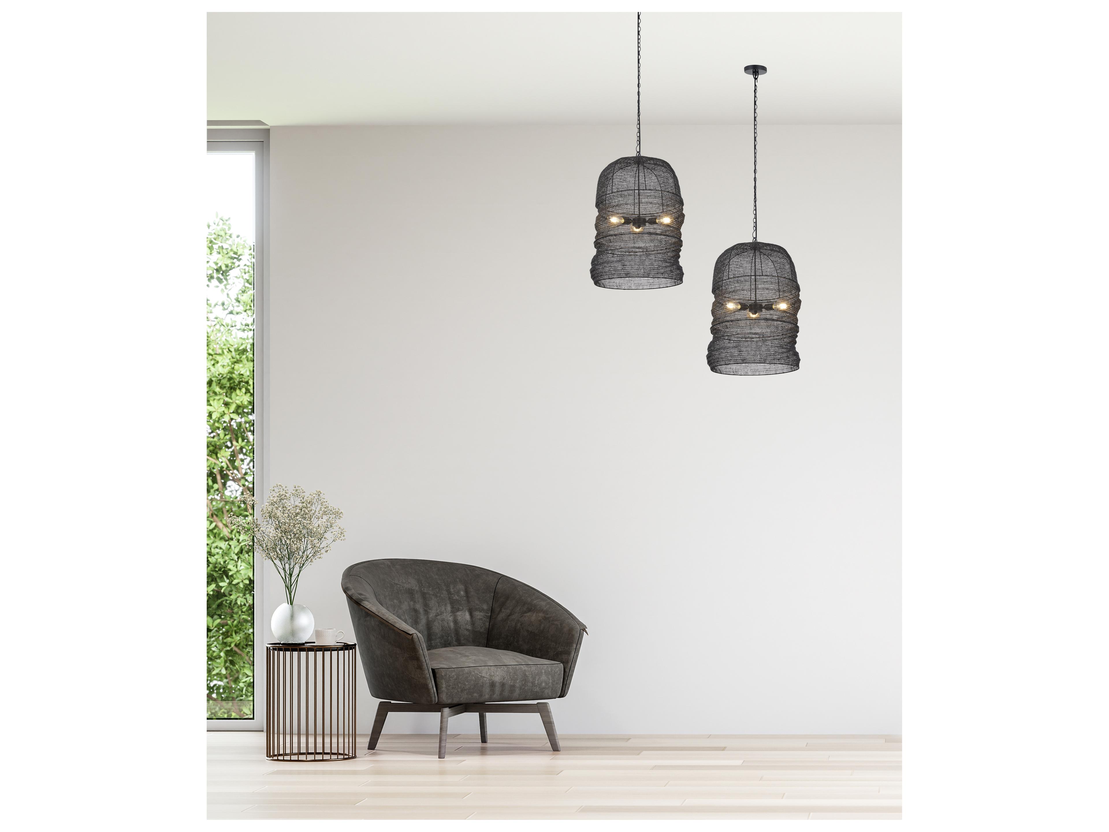 Canarm Kara 3 -light Black Pendant